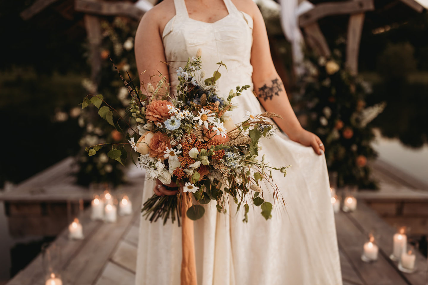 Sustainable Wedding By Twilight At The Jetty, Bedfordshire