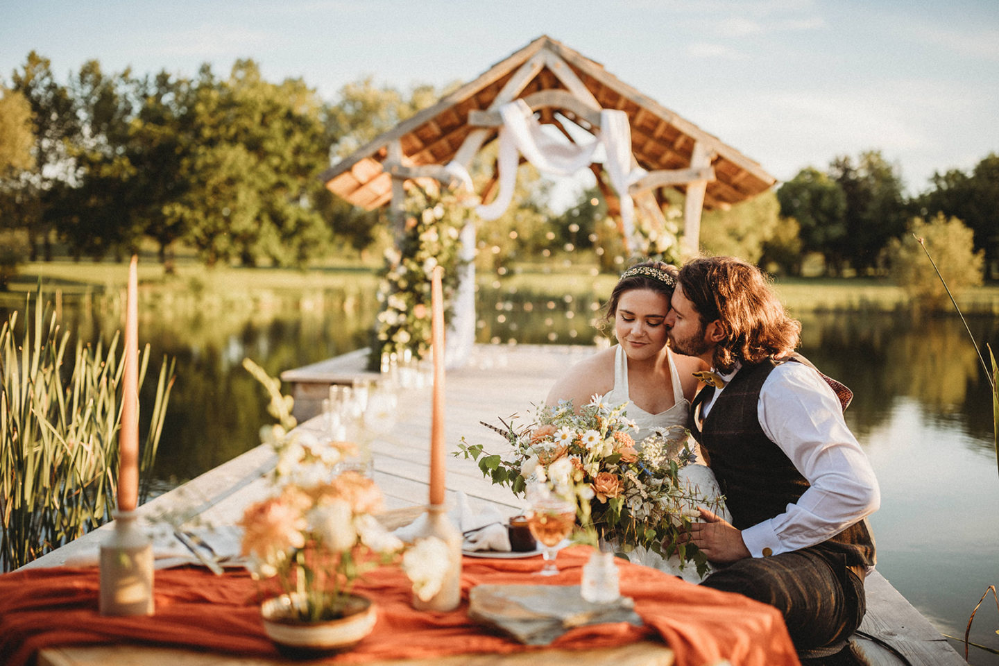 Sustainable Wedding By Twilight At The Jetty, Bedfordshire