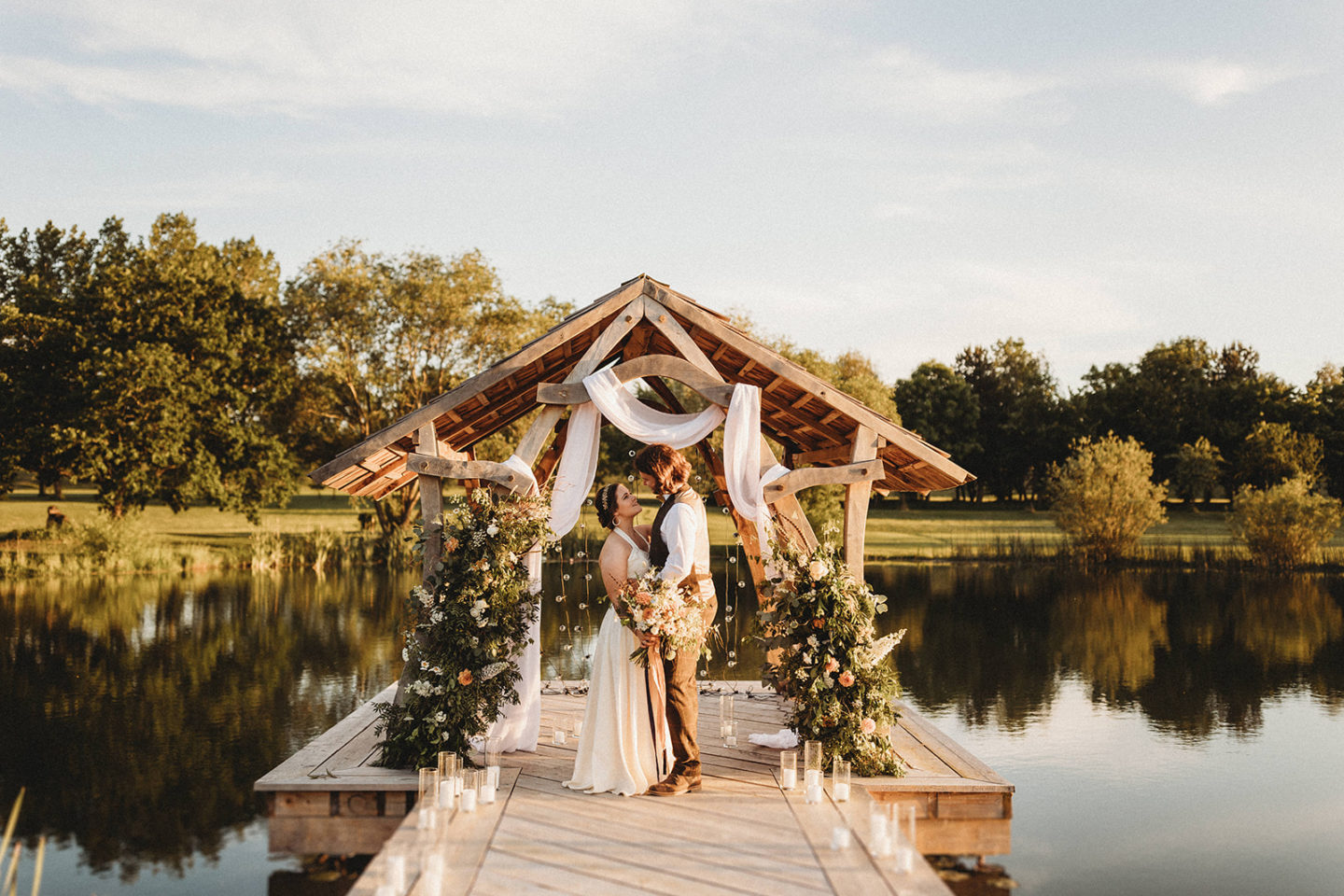 Sustainable Wedding By Twilight At The Jetty, Bedfordshire