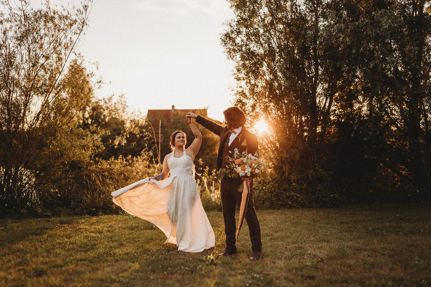 Sustainable Wedding By Twilight At The Jetty, Bedfordshire