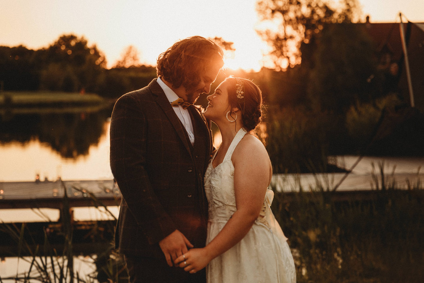 Sustainable Wedding By Twilight At The Jetty, Bedfordshire