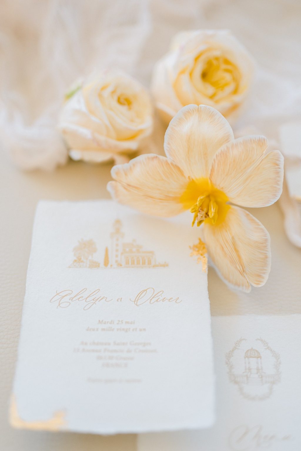 Chic Black and Gold Destination Wedding at Chateau Saint Georges, France