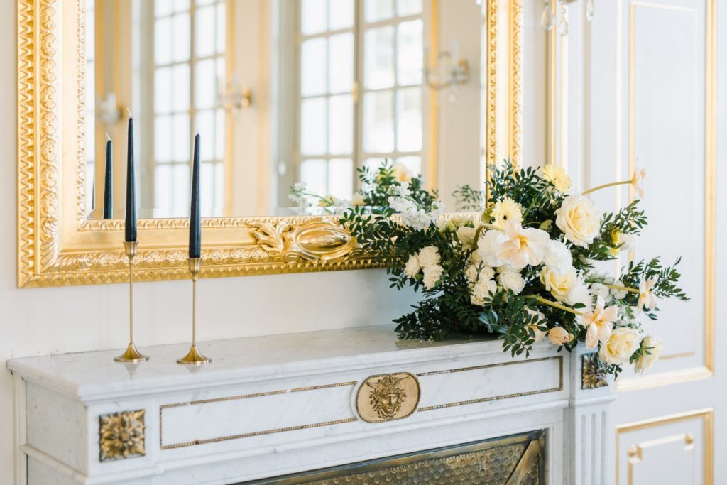 Chic Black and Gold Destination Wedding at Chateau Saint Georges, France