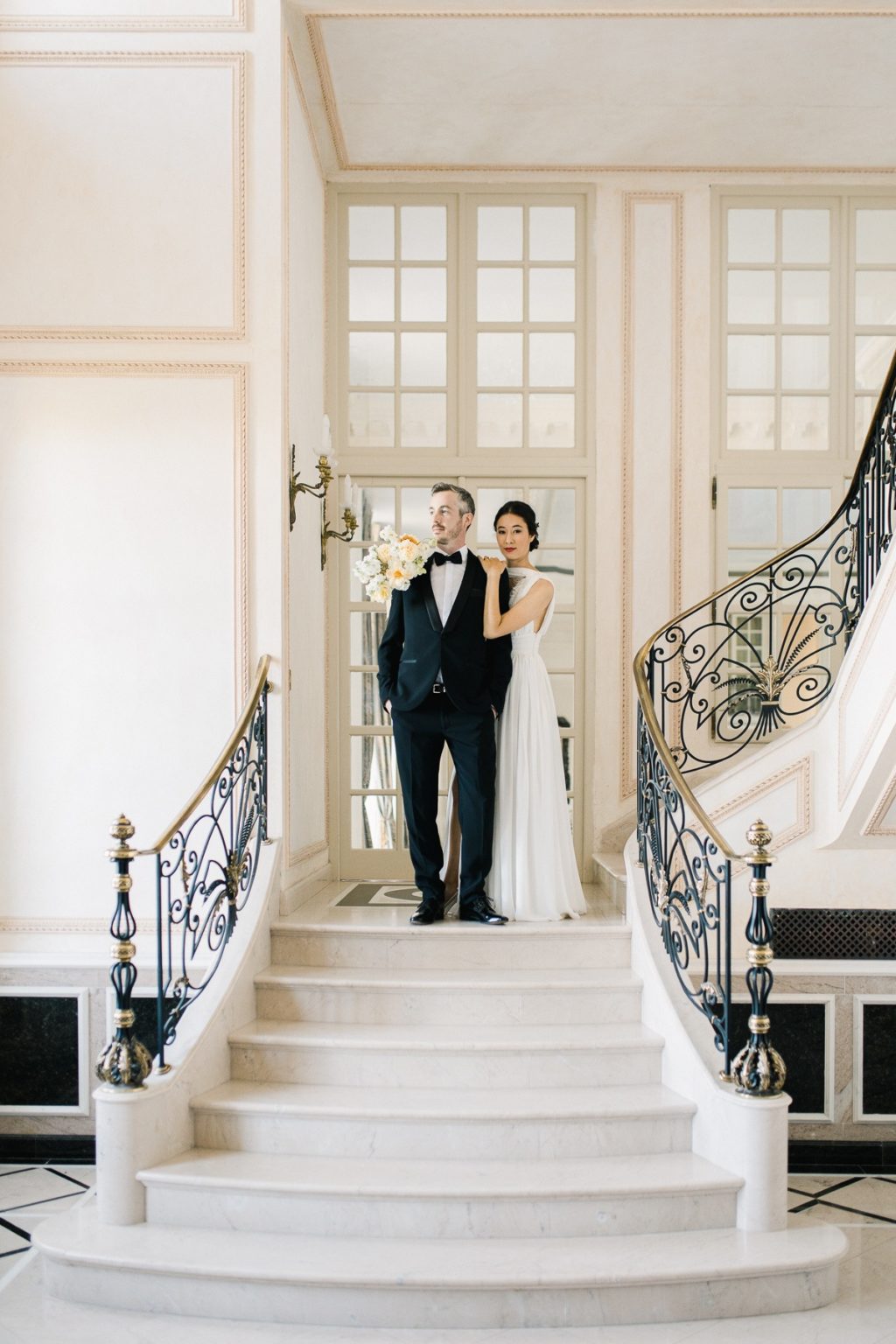 Chic Black and Gold Destination Wedding at Chateau Saint Georges, France