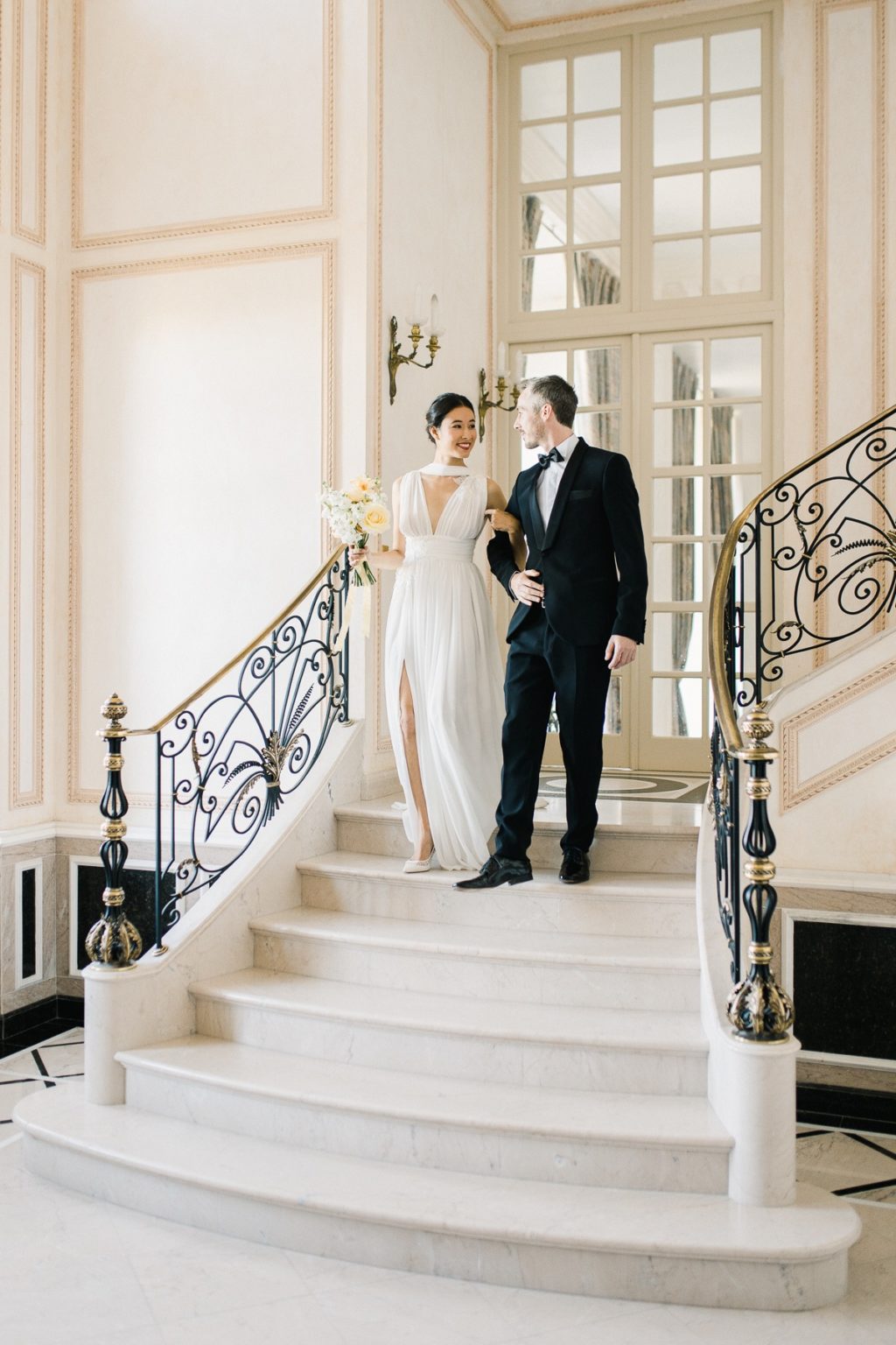 Chic Black and Gold Destination Wedding at Chateau Saint Georges, France