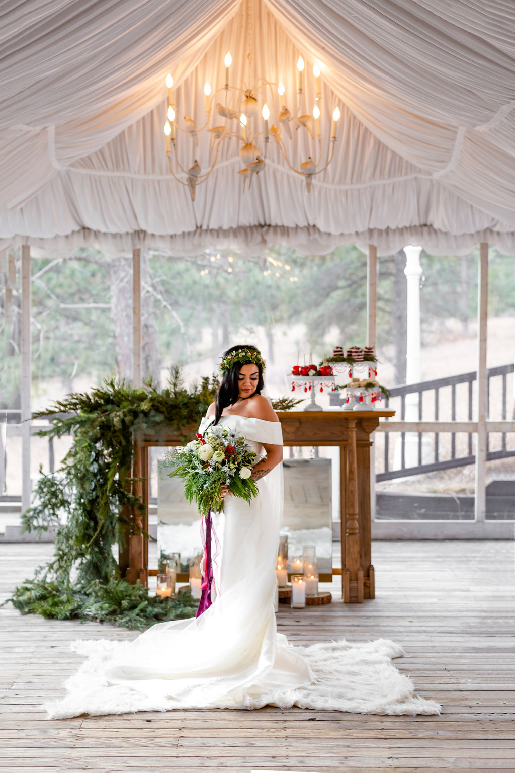 Wonderland Winter Wedding With A Sleigh at Black Hills Receptions, USA