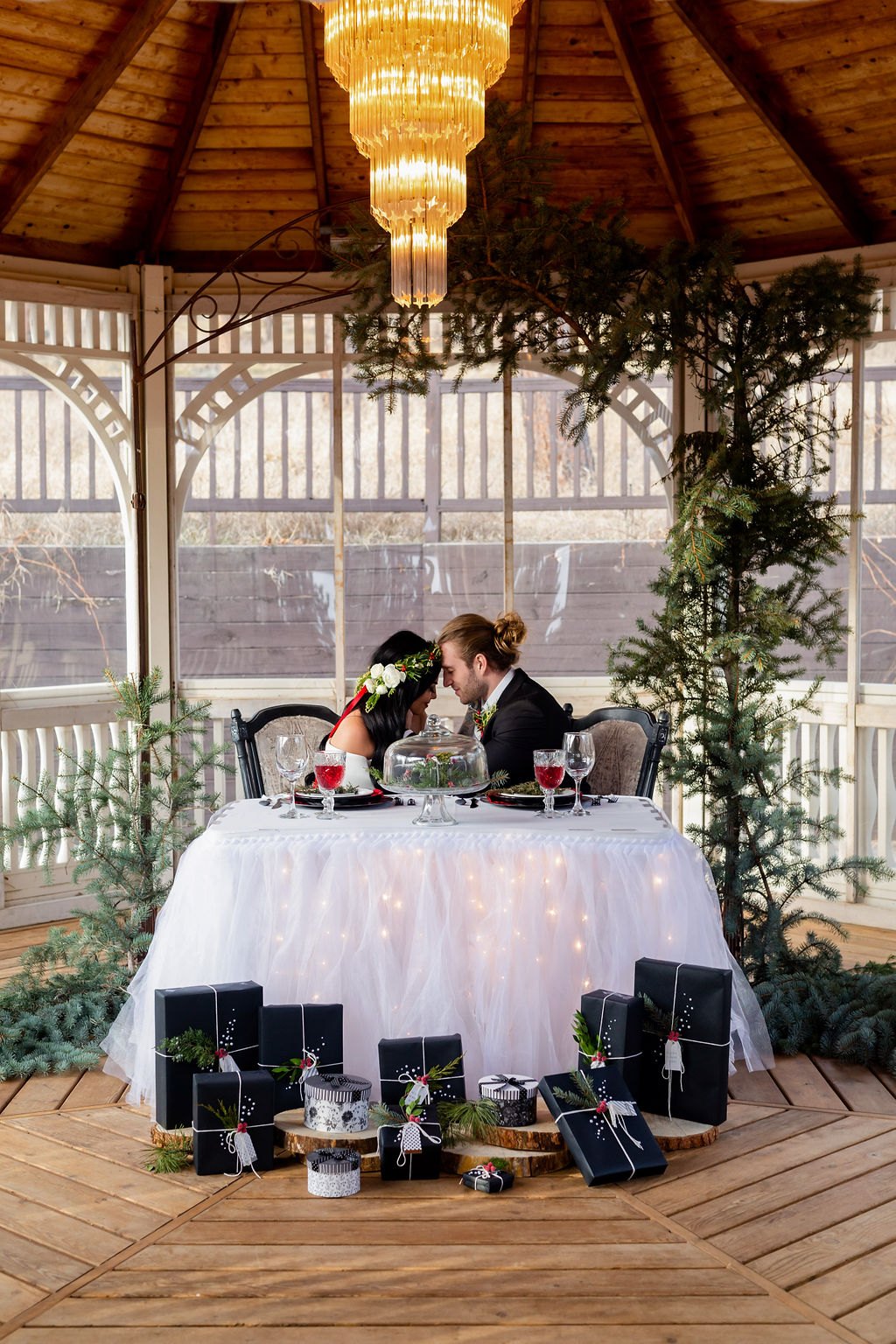 Wonderland Winter Wedding With A Sleigh at Black Hills Receptions, USA