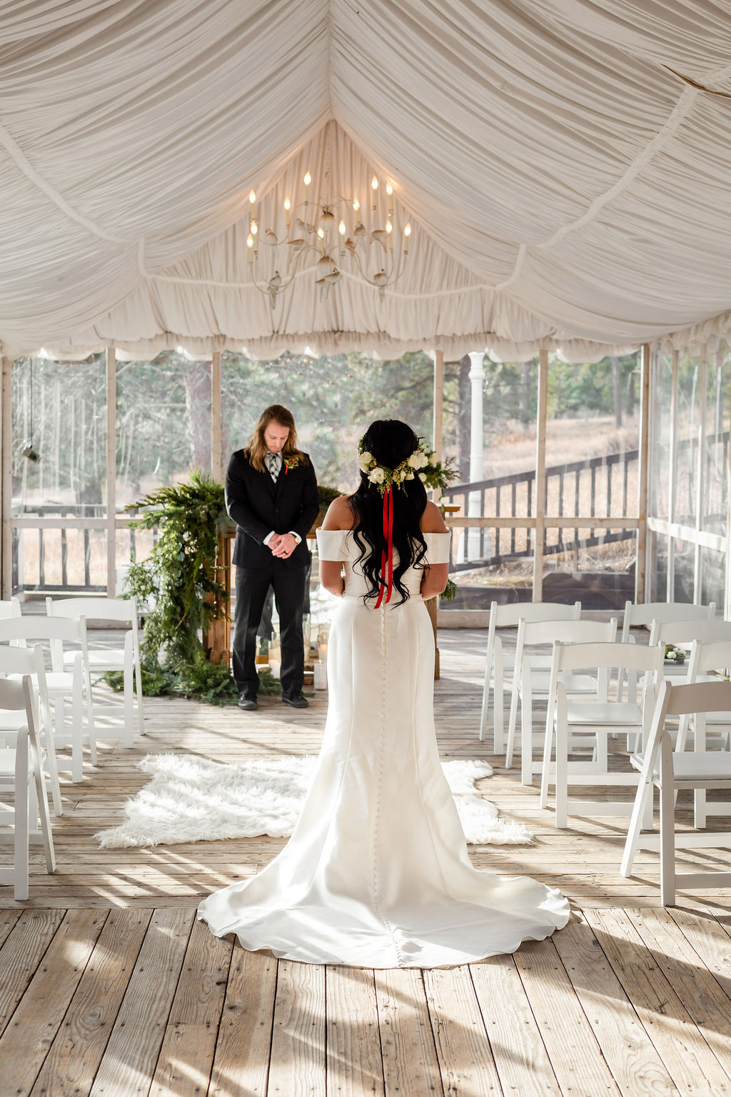 Wonderland Winter Wedding With A Sleigh at Black Hills Receptions, USA