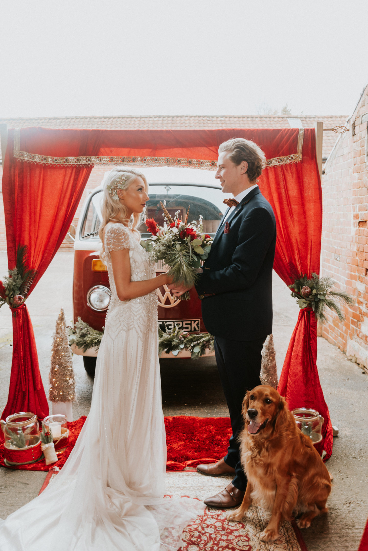 Elegant and Intimate Vintage Christmas Wedding At Gulliford Farm, Devon