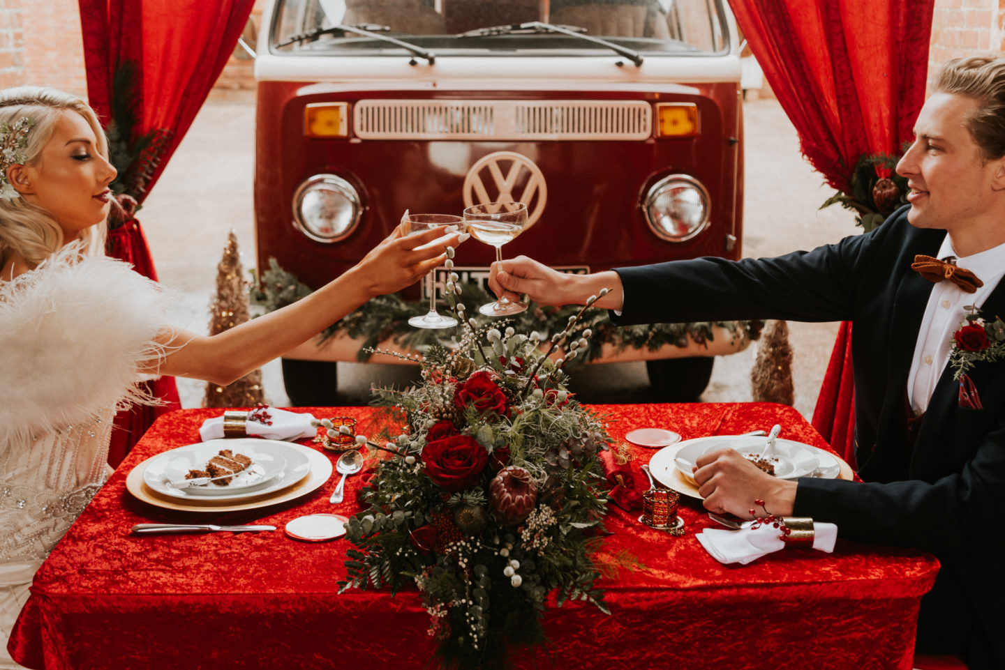 Elegant and Intimate Vintage Christmas Wedding At Gulliford Farm, Devon