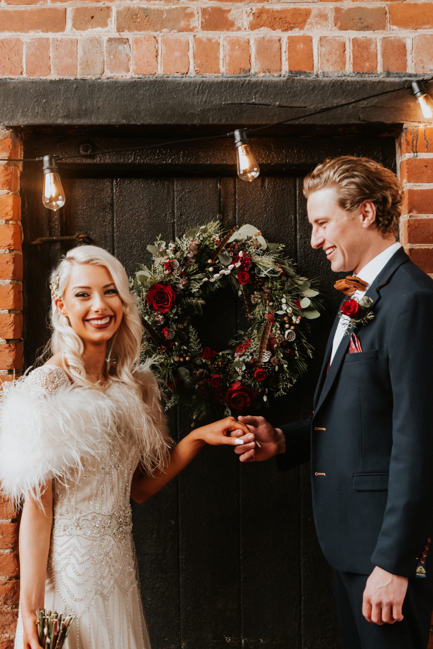 Elegant and Intimate Vintage Christmas Wedding At Gulliford Farm, Devon