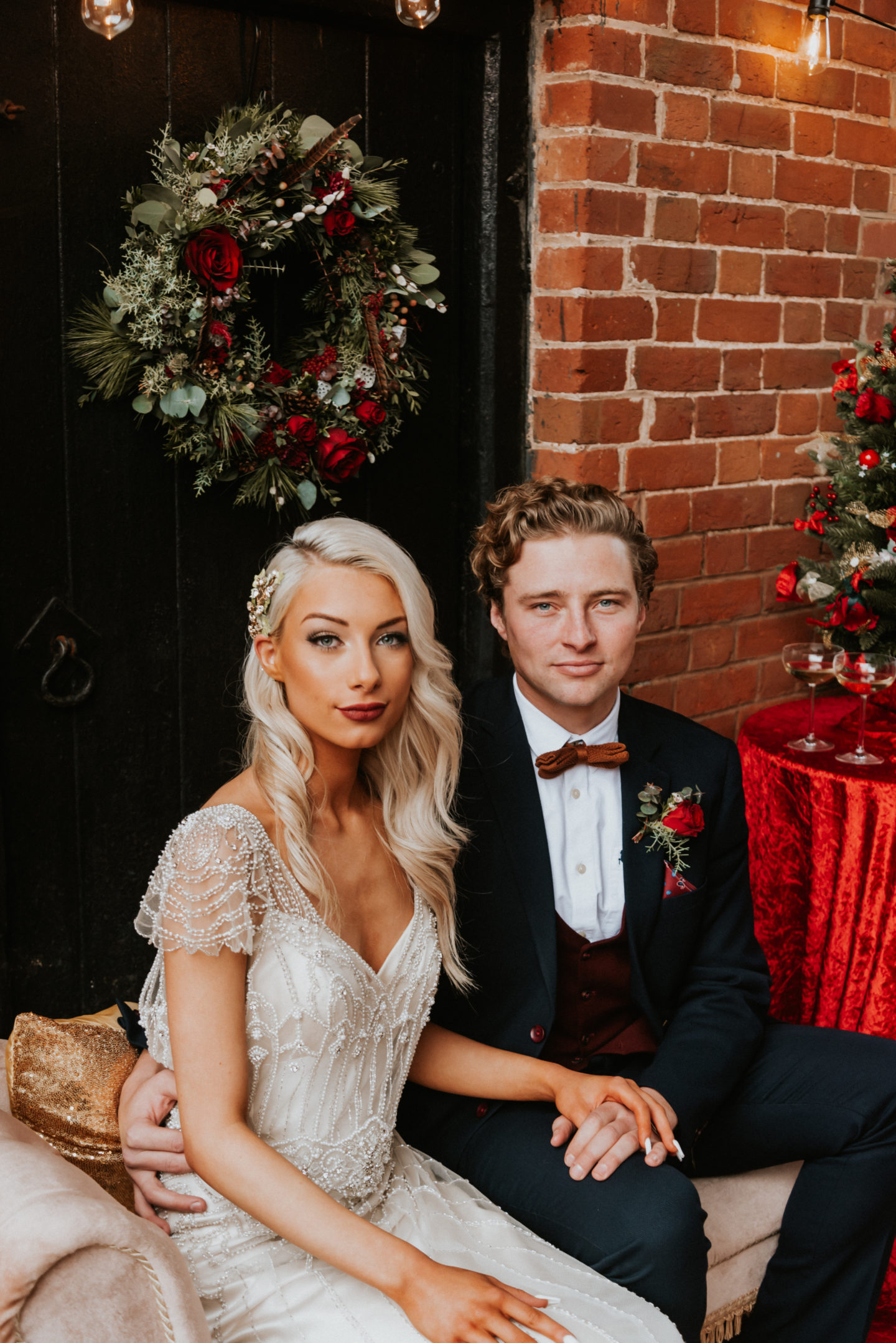 Elegant and Intimate Vintage Christmas Wedding At Gulliford Farm, Devon