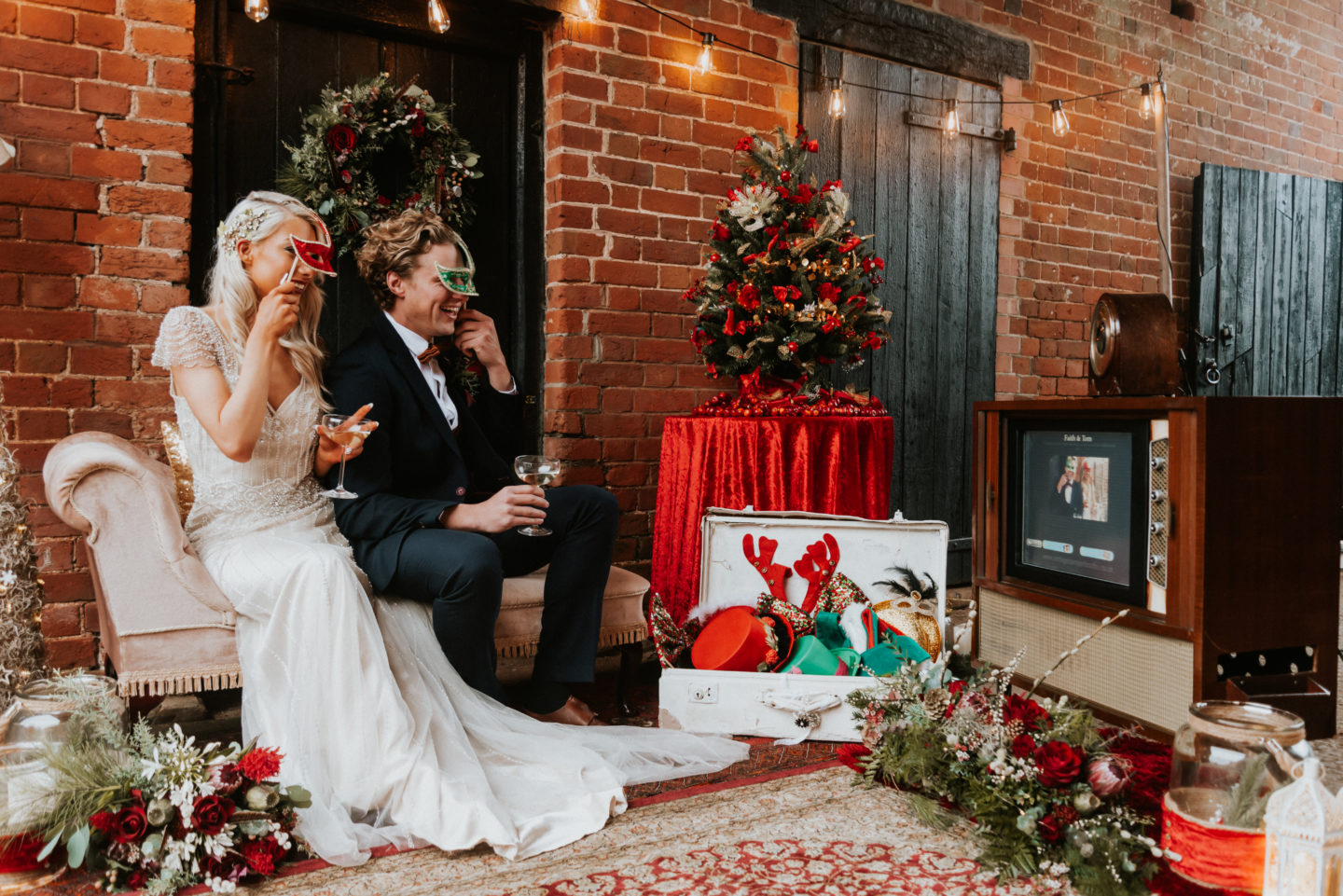 Elegant and Intimate Vintage Christmas Wedding At Gulliford Farm, Devon