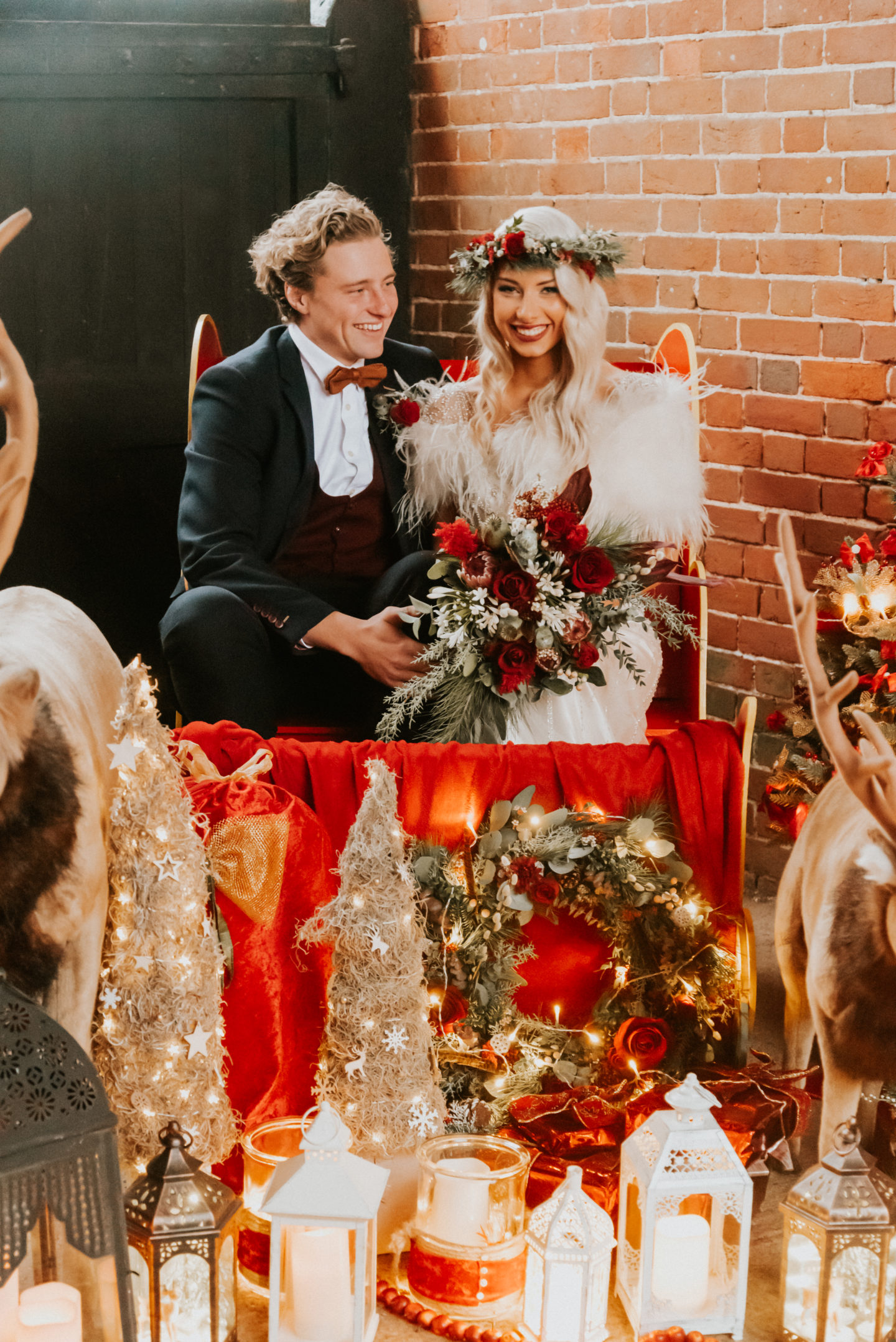 Elegant and Intimate Vintage Christmas Wedding At Gulliford Farm, Devon