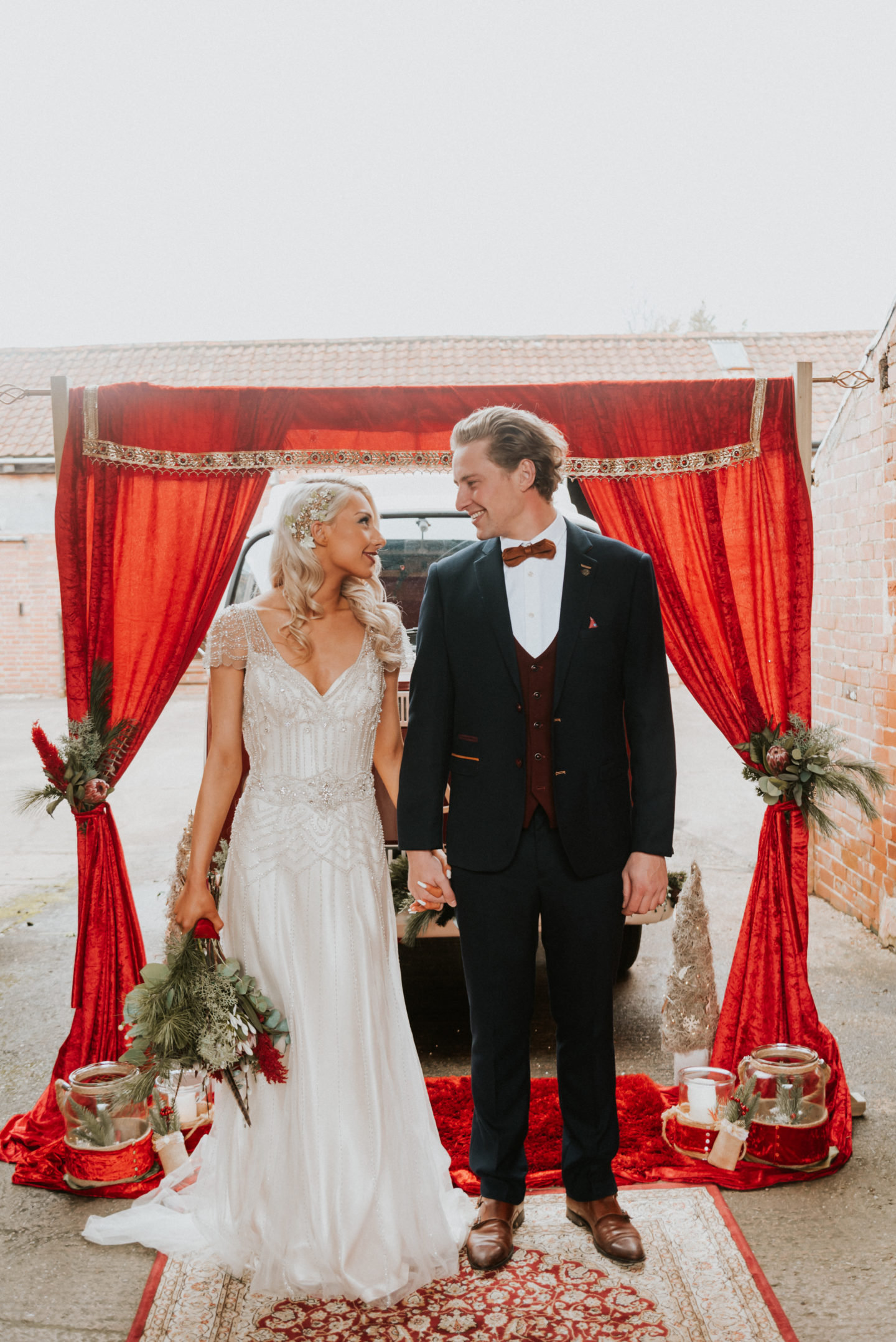 Elegant and Intimate Vintage Christmas Wedding At Gulliford Farm, Devon