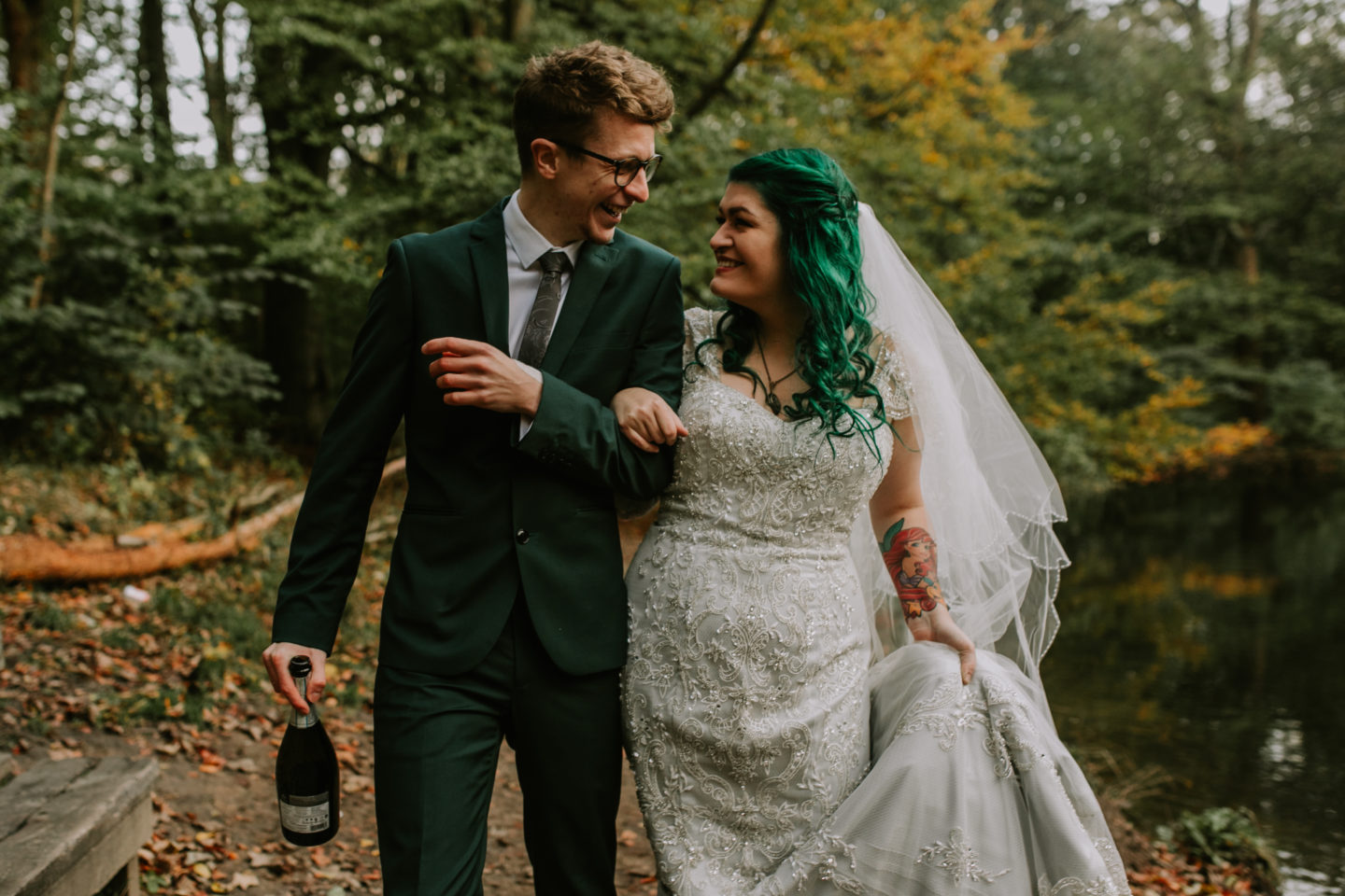 Intimate Vegan Wedding With Disney Vibes at Gledholt Woods, Yorkshire