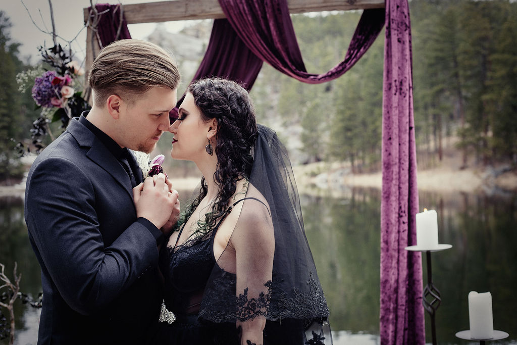 Alternative Wedding With Black Wedding Dress In South Dakota USA