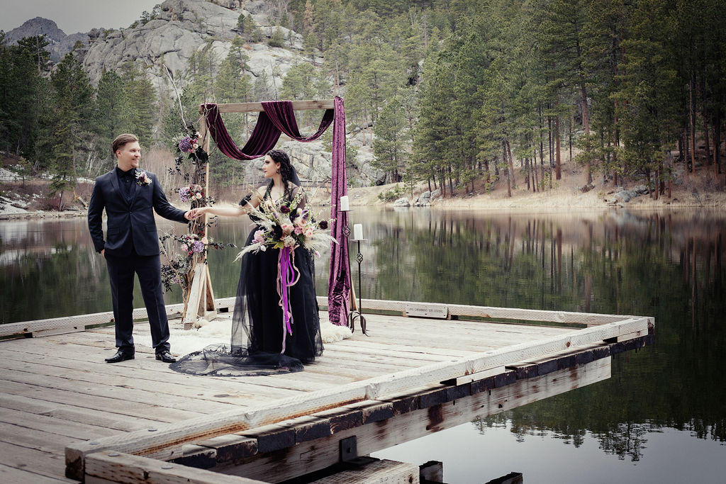 Alternative Wedding With Black Wedding Dress In South Dakota USA