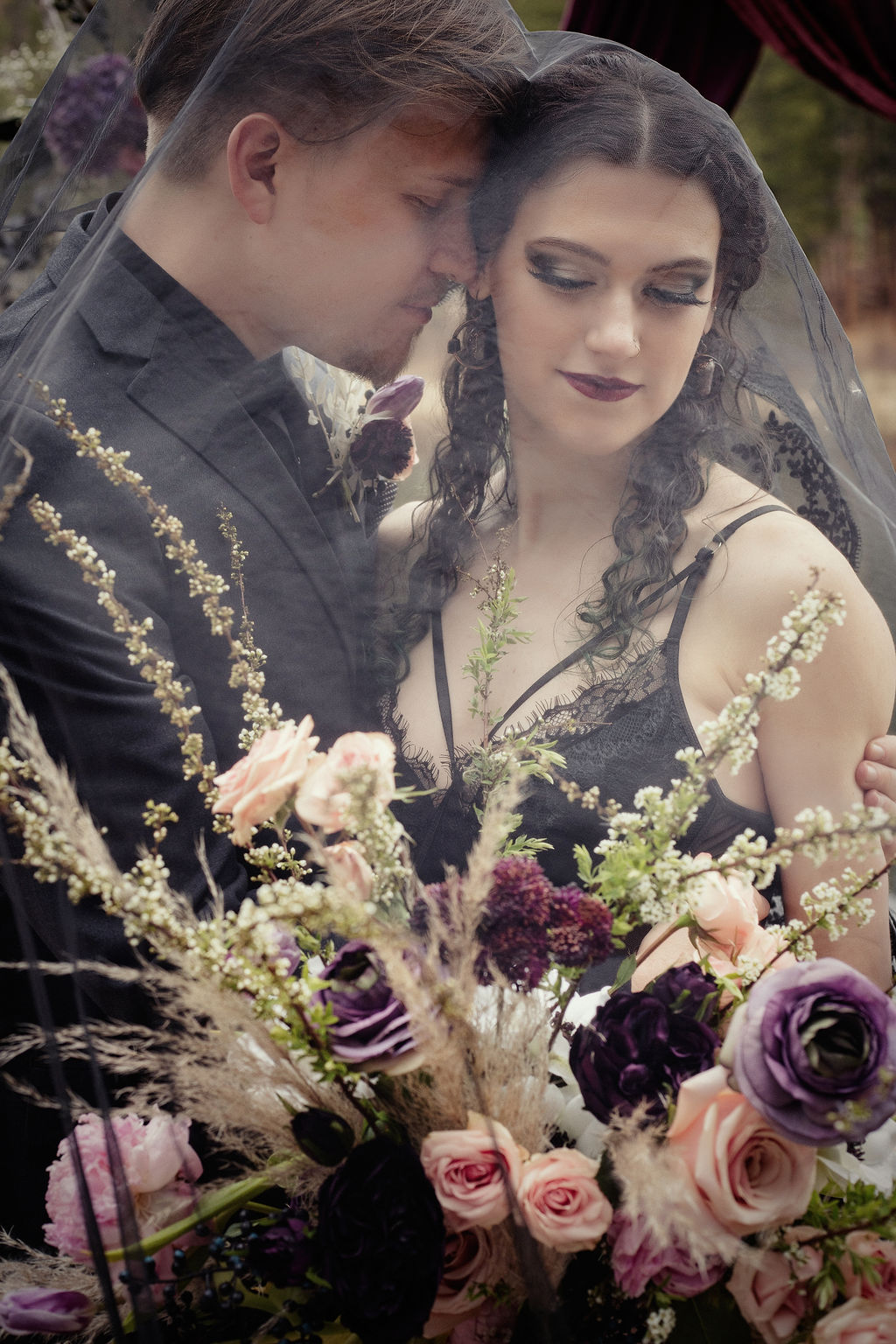 Alternative Wedding With Black Wedding Dress In South Dakota USA