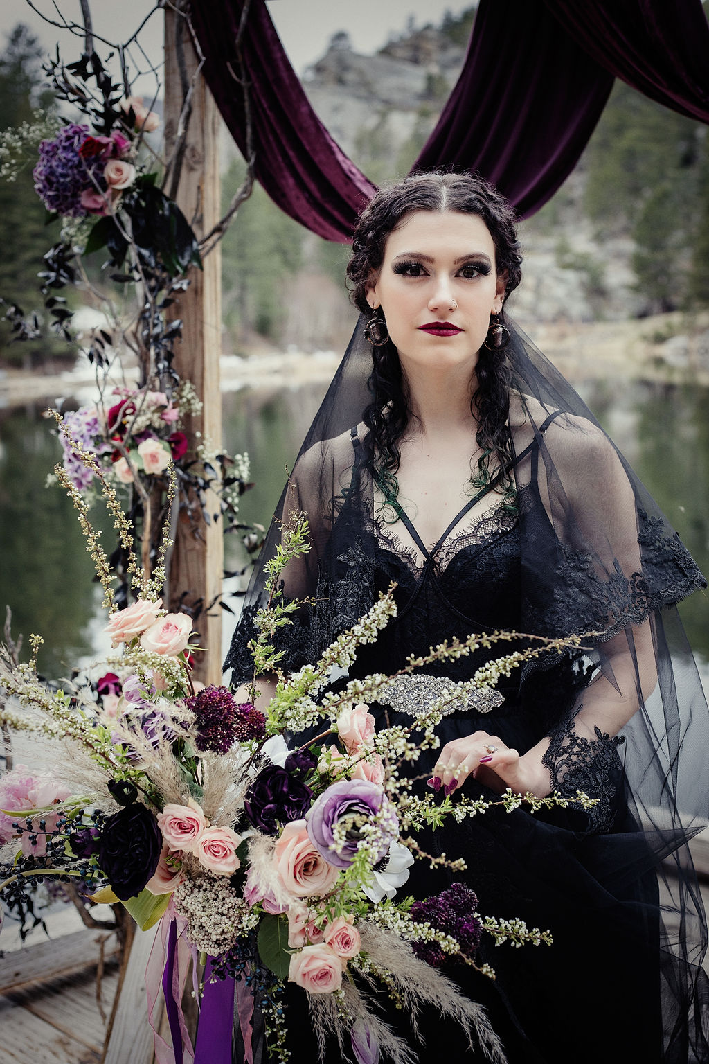 Alternative Wedding With Black Wedding Dress In South Dakota USA