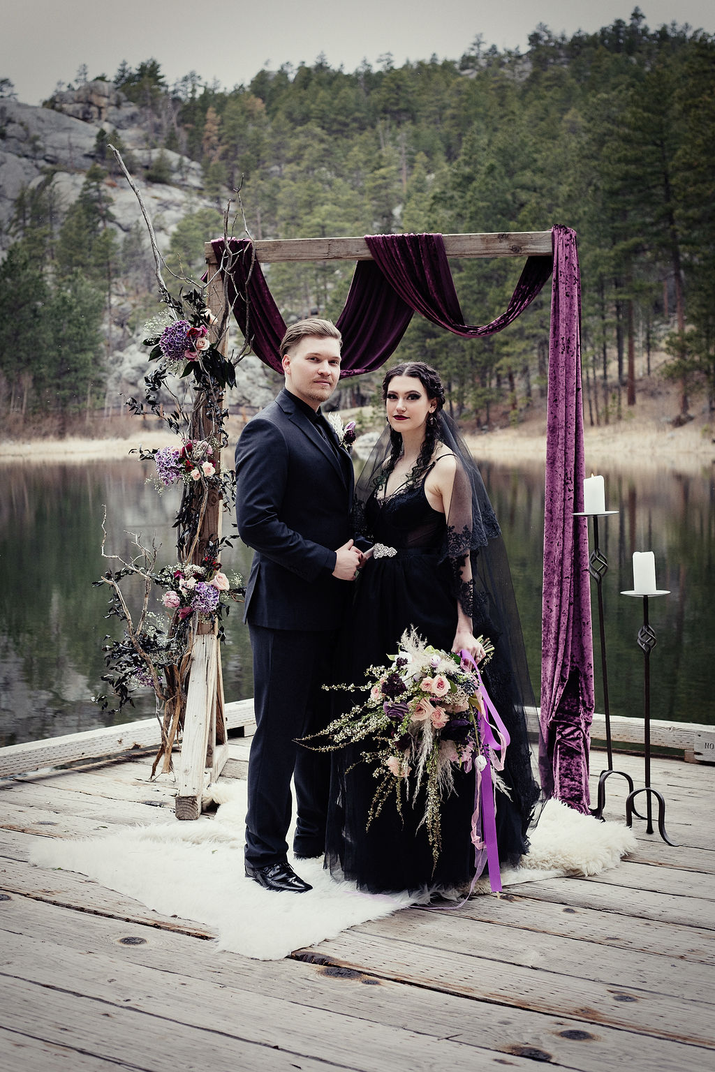 Alternative Wedding With Black Wedding Dress In South Dakota USA