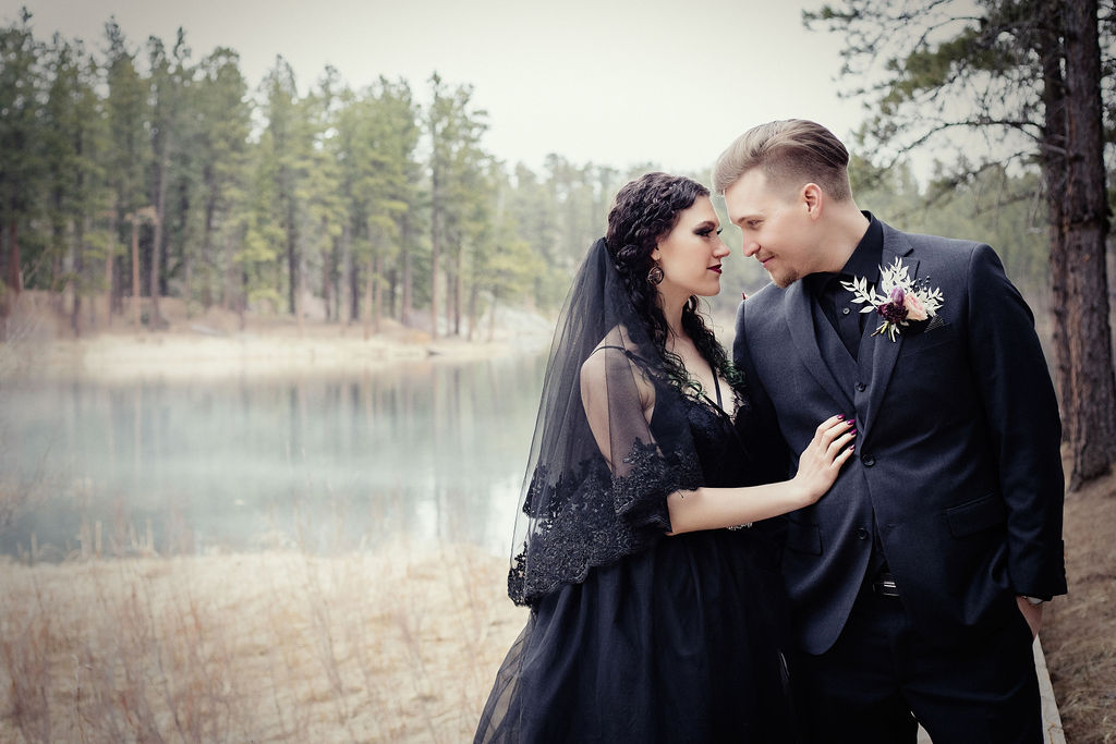 Alternative Wedding With Black Wedding Dress In South Dakota USA