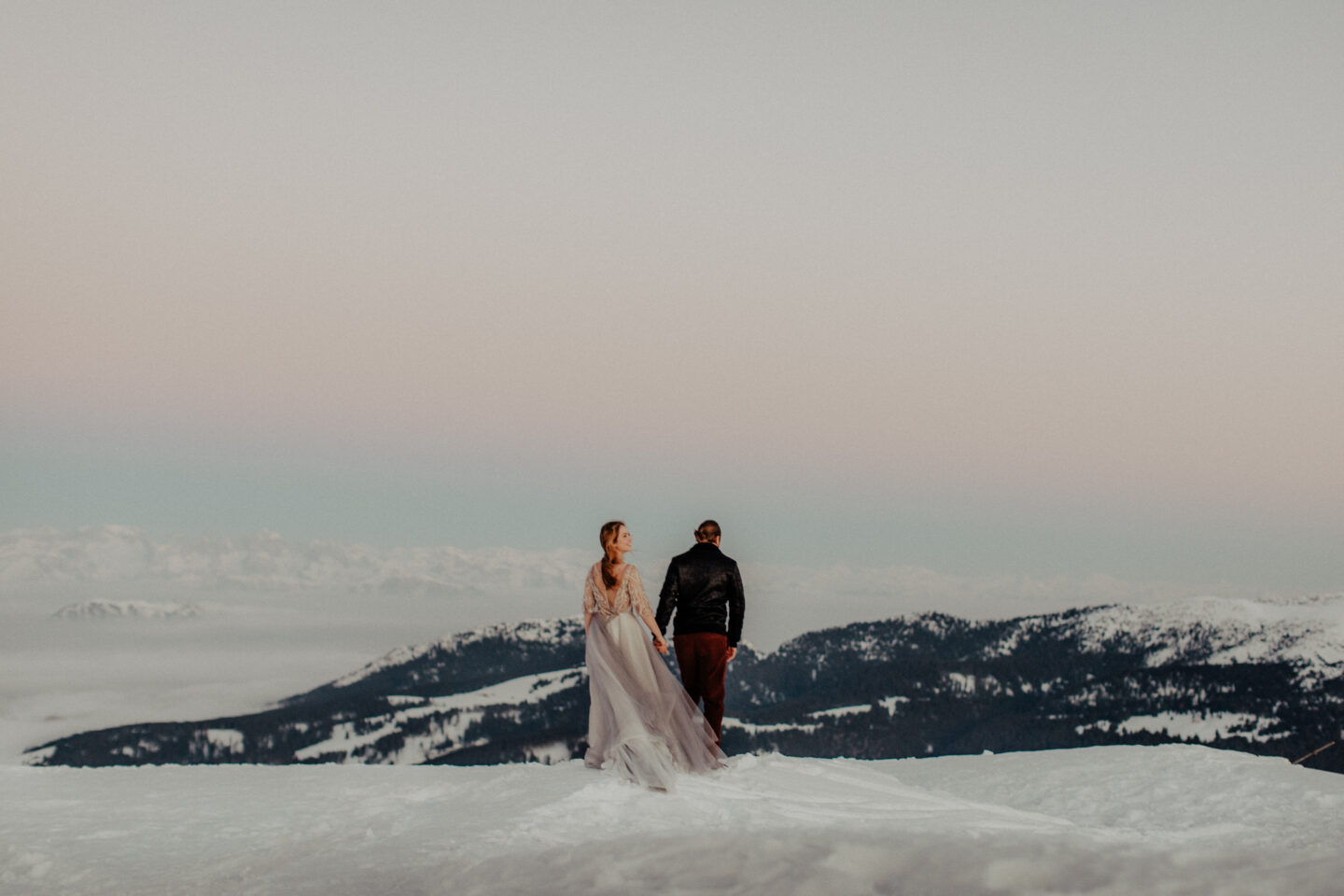 Romantic Winter Destination Wedding on the Italian Alps