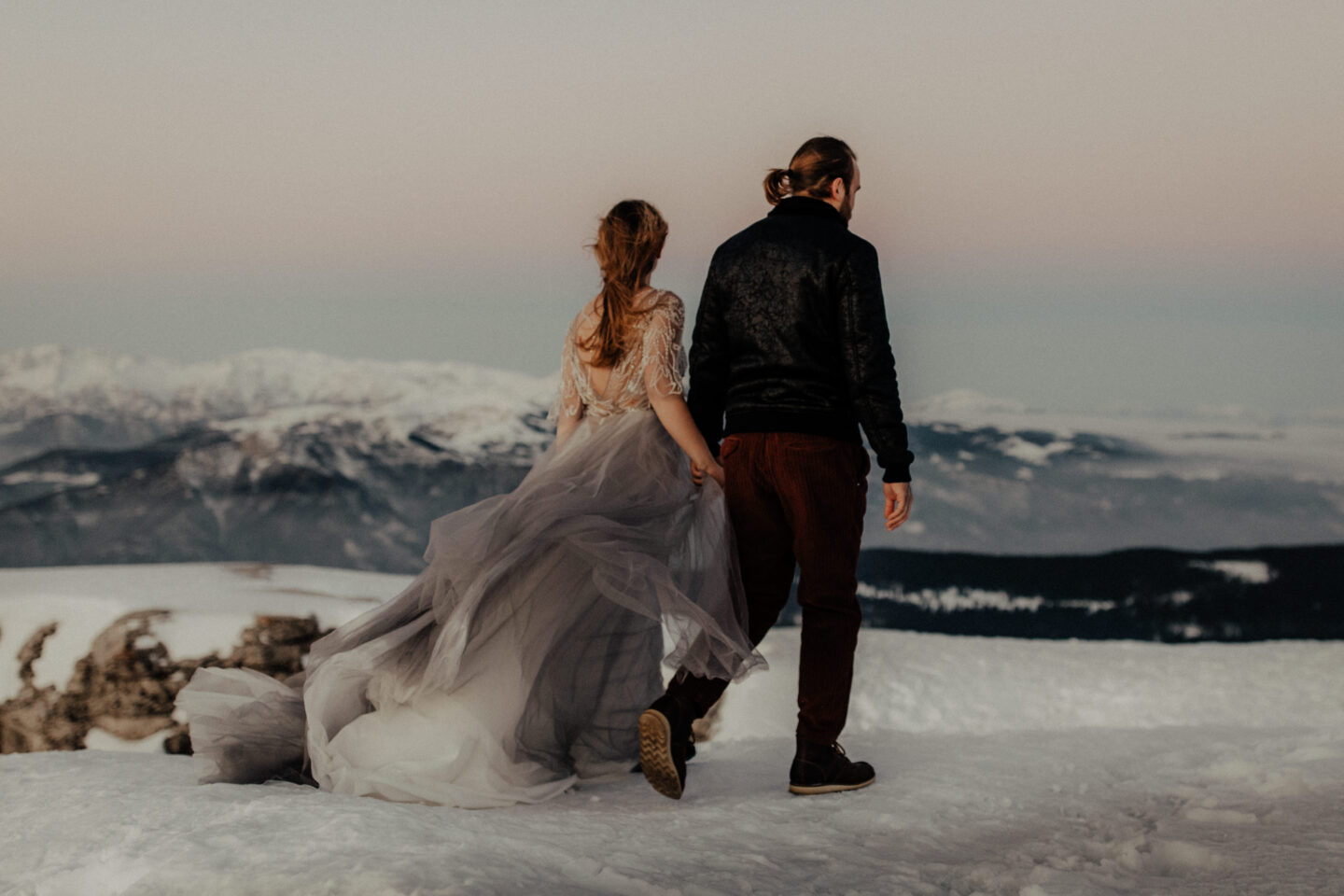 Romantic Winter Destination Wedding on the Italian Alps