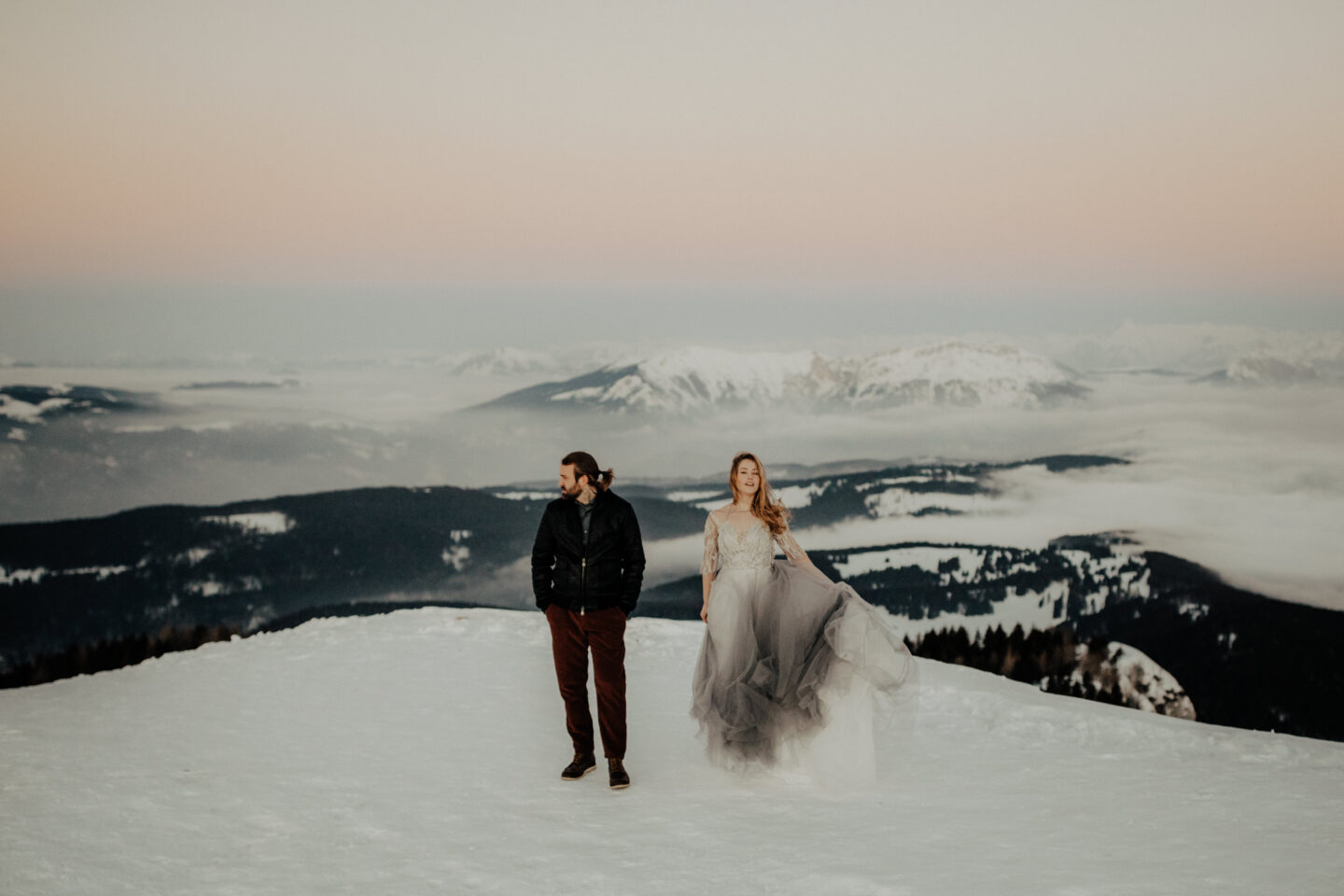 Romantic Winter Destination Wedding on the Italian Alps