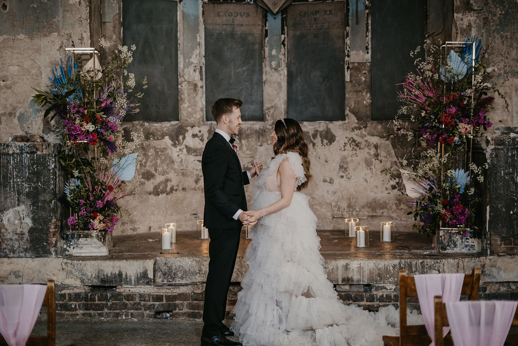 Pretty Meets Industrial Wedding At Asylum Chapel London