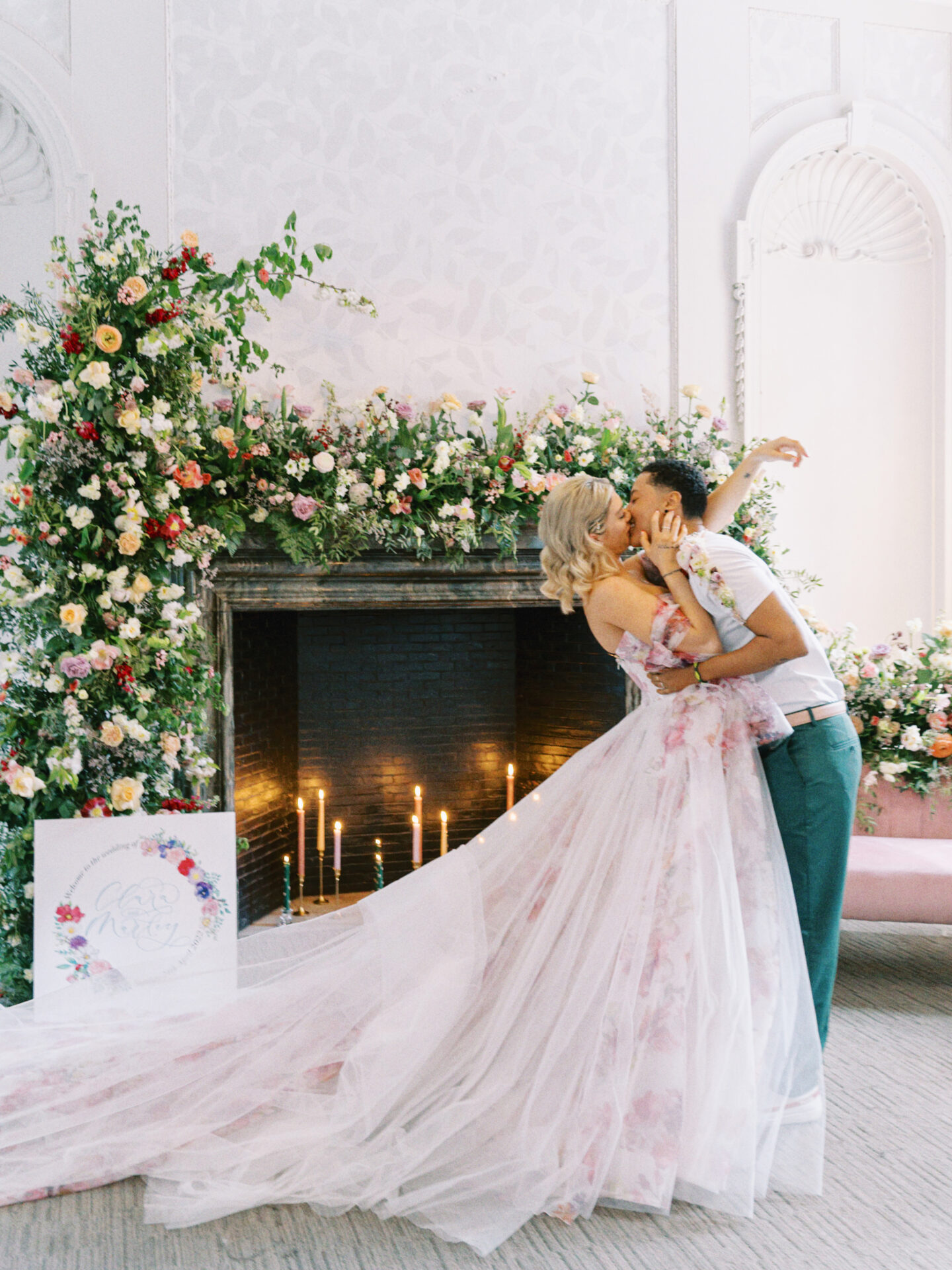 LGBTQ+ Eclectic Floral Wedding At Barnett Hill Hotel Surrey