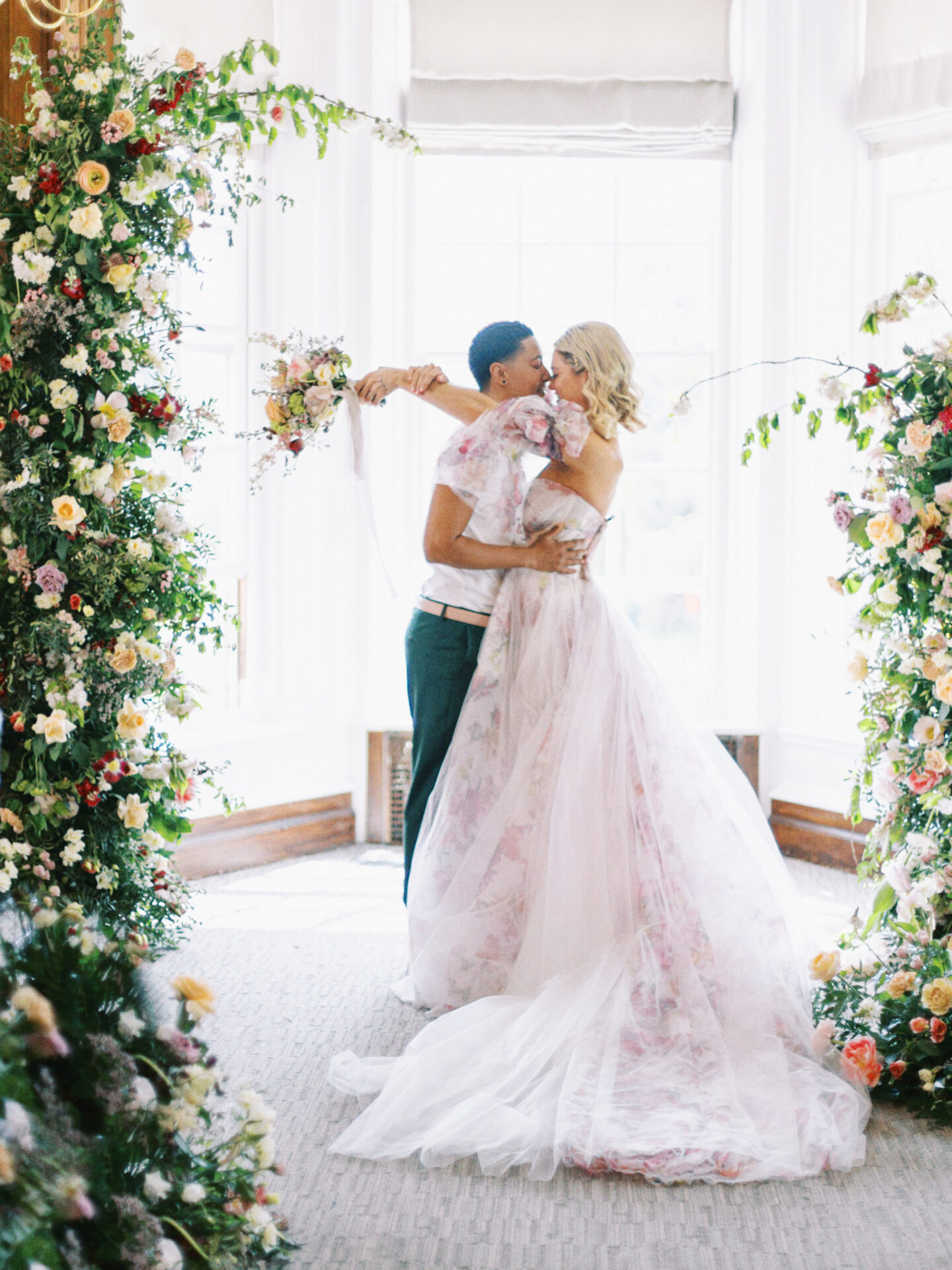 LGBTQ+ Eclectic Floral Wedding At Barnett Hill Hotel Surrey