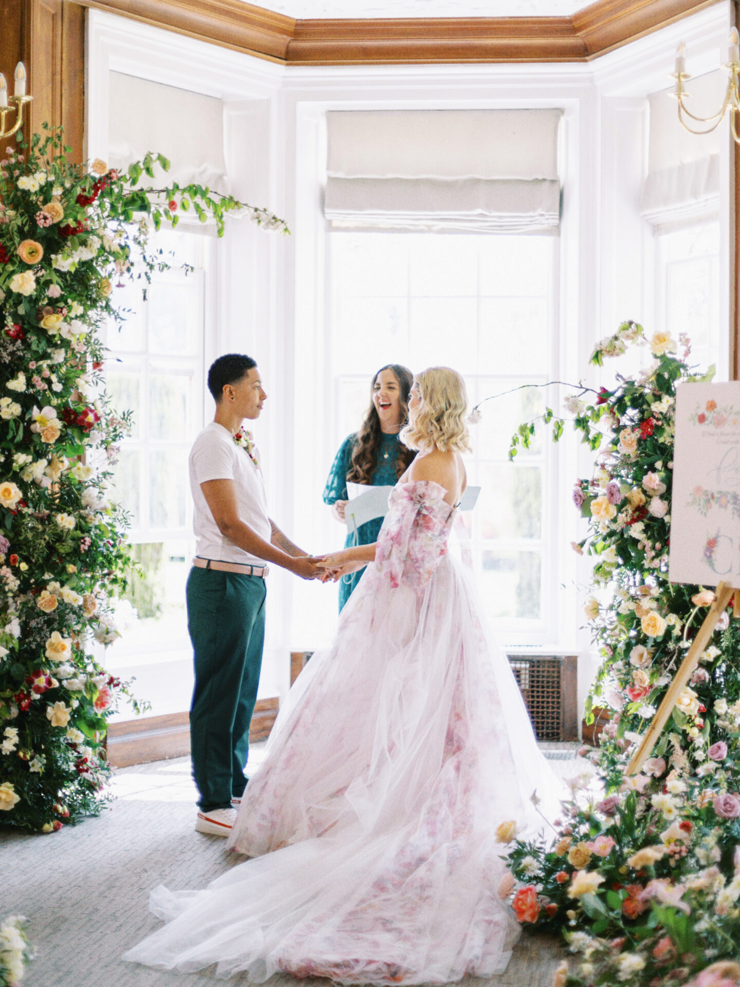 LGBTQ+ Eclectic Floral Wedding At Barnett Hill Hotel Surrey