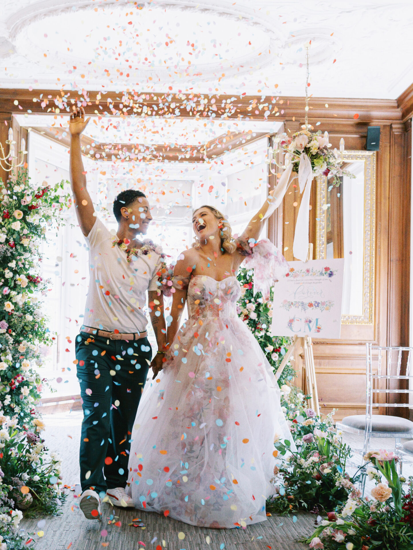 LGBTQ+ Eclectic Floral Wedding At Barnett Hill Hotel Surrey