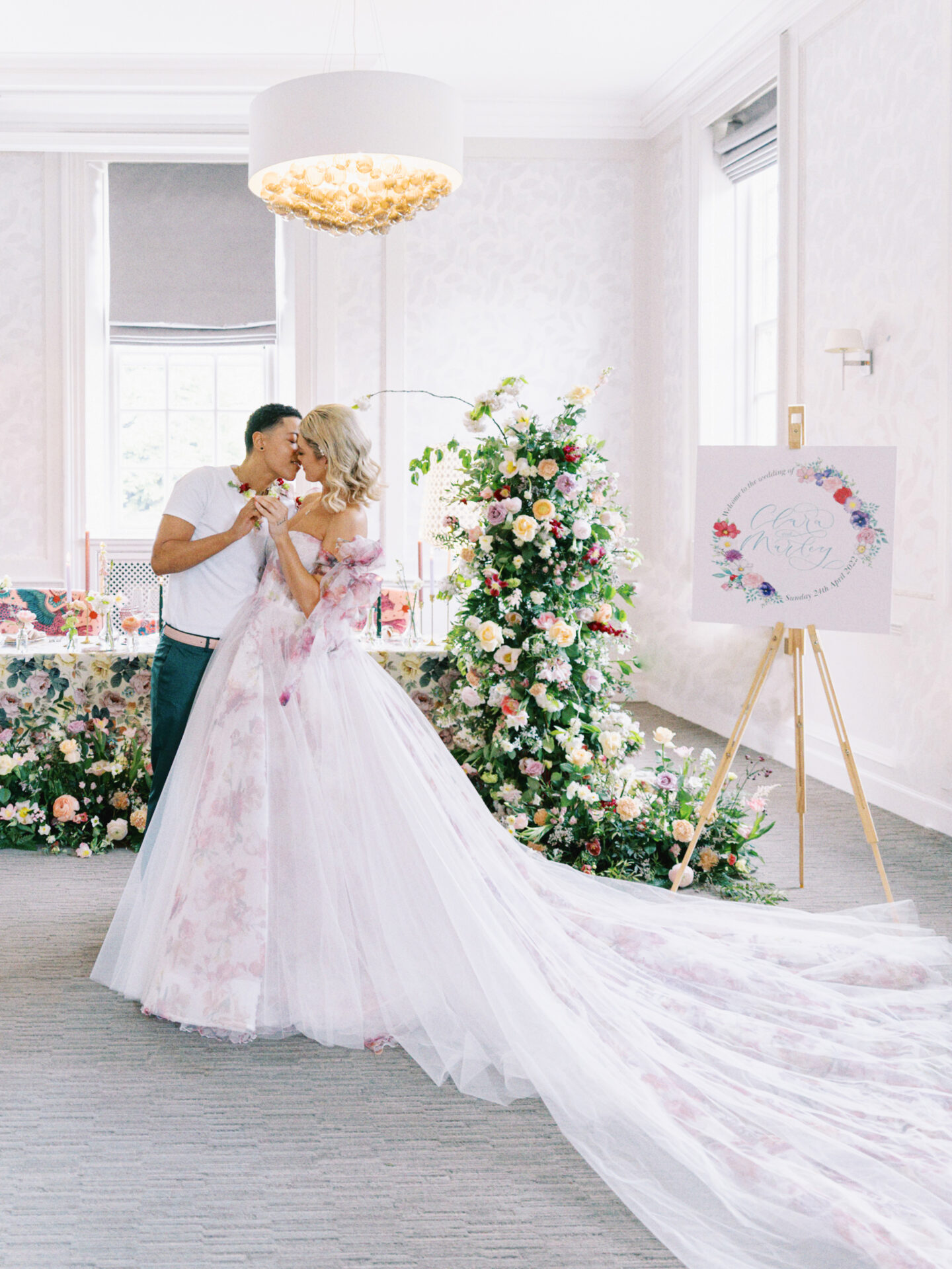 LGBTQ+ Eclectic Floral Wedding At Barnett Hill Hotel Surrey