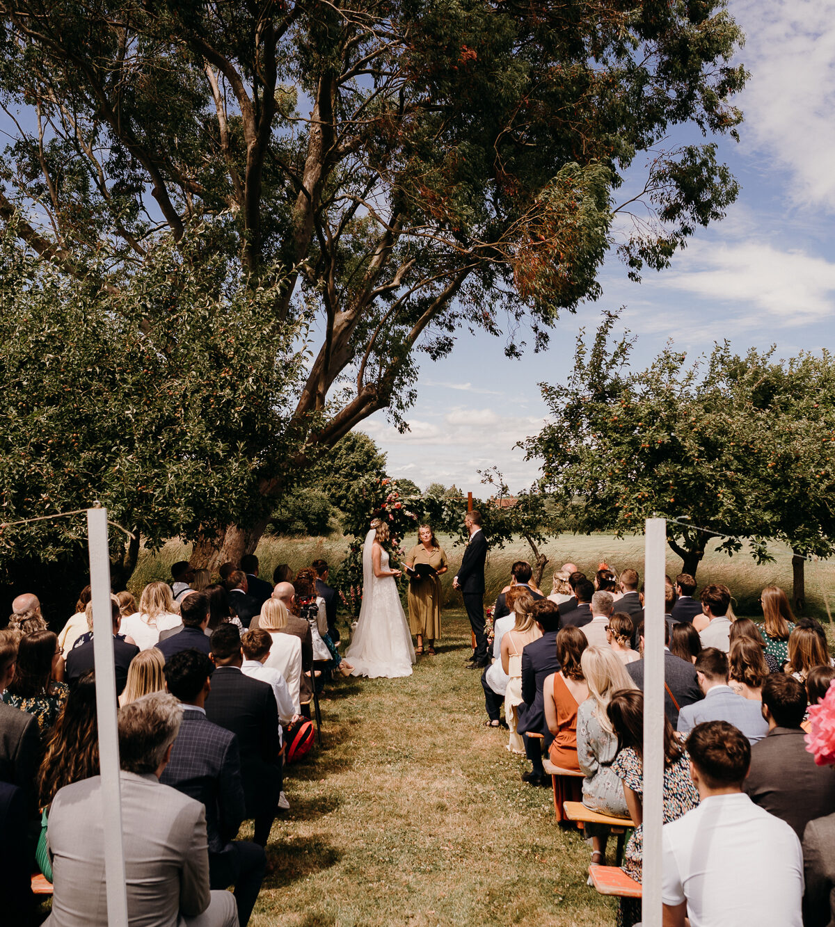 Fabulous field wedding ceremony at The Secret Barn in Steyning.