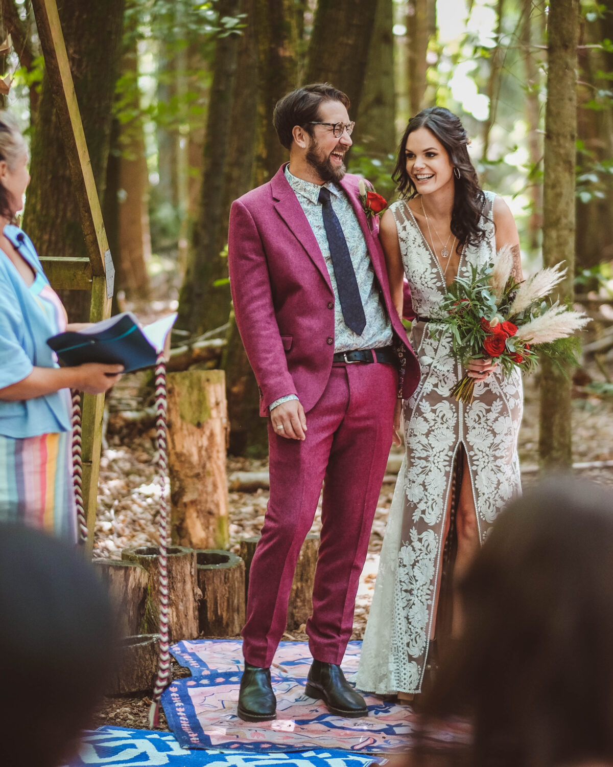 Colourful and relaxed woodland wedding at Longton Wood.