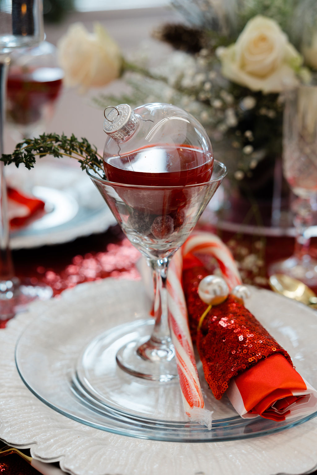 Destination Christmas Wedding With Candy Cane Styling