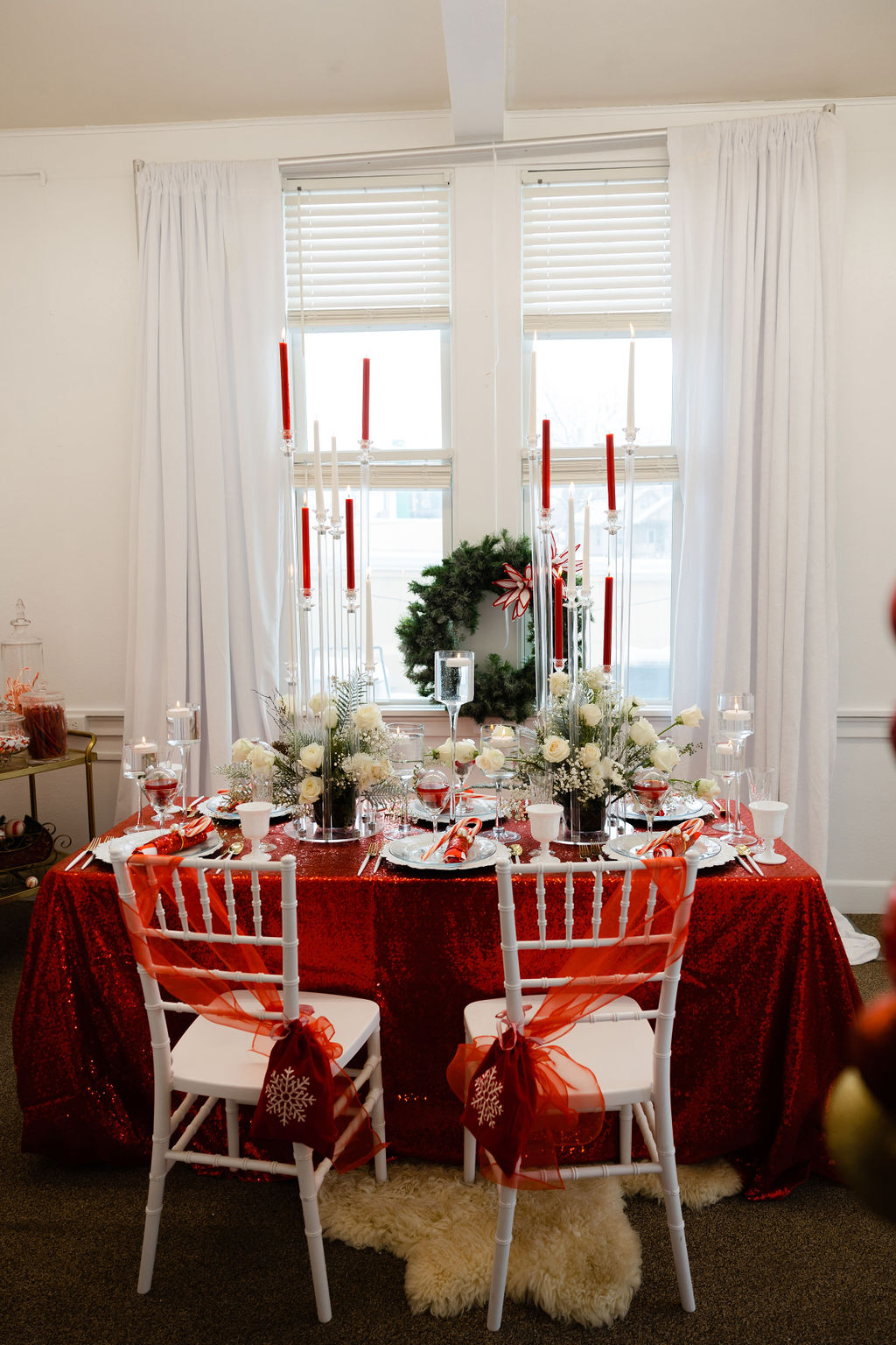 Destination Christmas Wedding With Candy Cane Styling