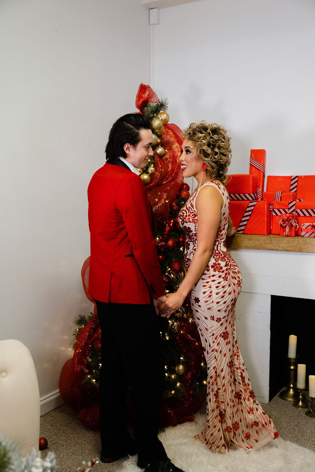 Destination Christmas Wedding With Candy Cane Styling