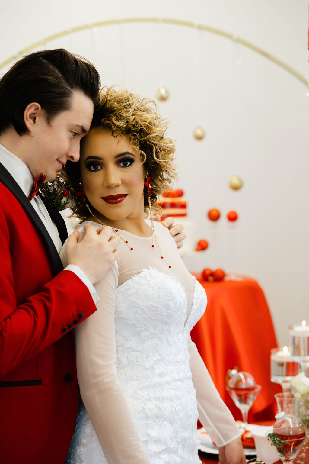 Destination Christmas Wedding With Candy Cane Styling