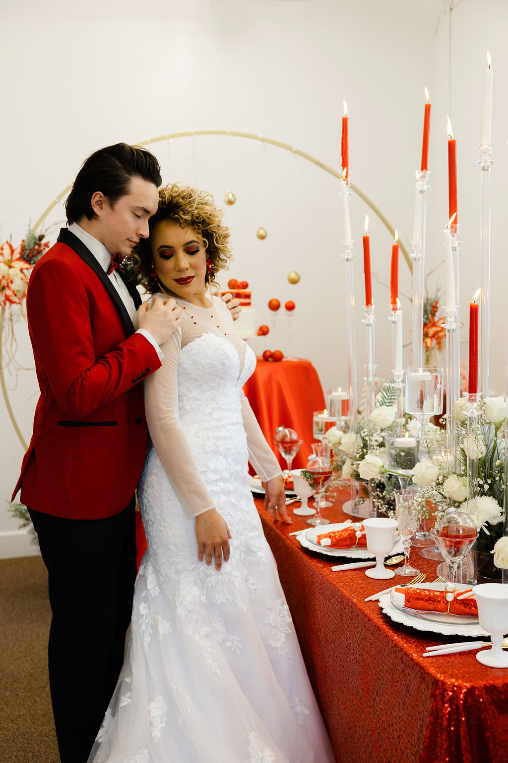 Destination Christmas Wedding With Candy Cane Styling