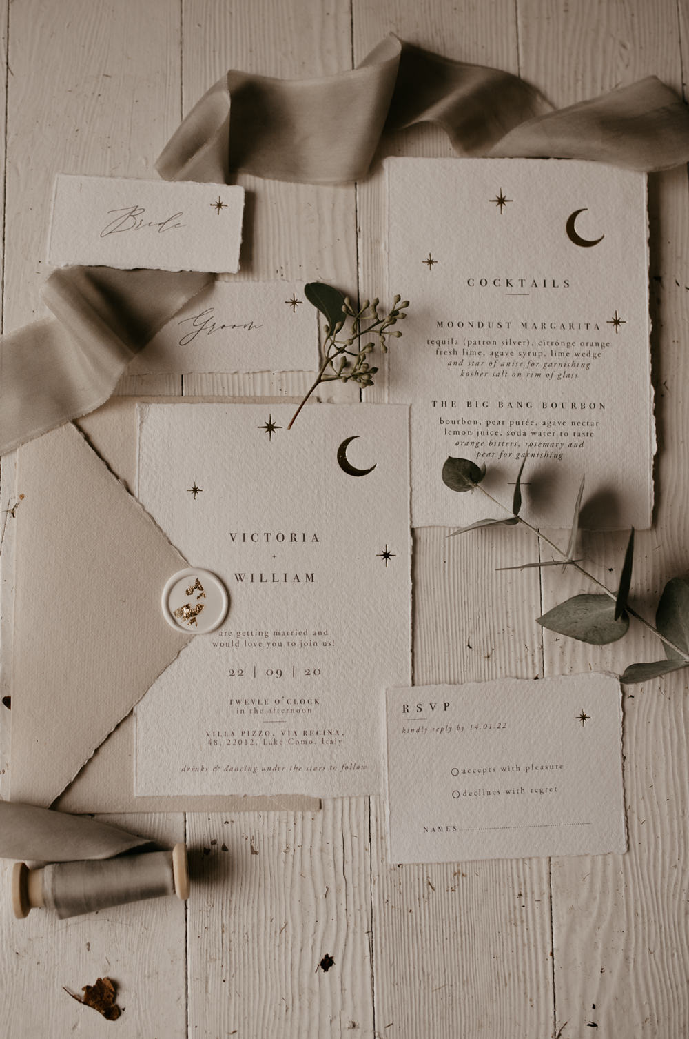  Intimate Christmas Wedding With Celestial Styling