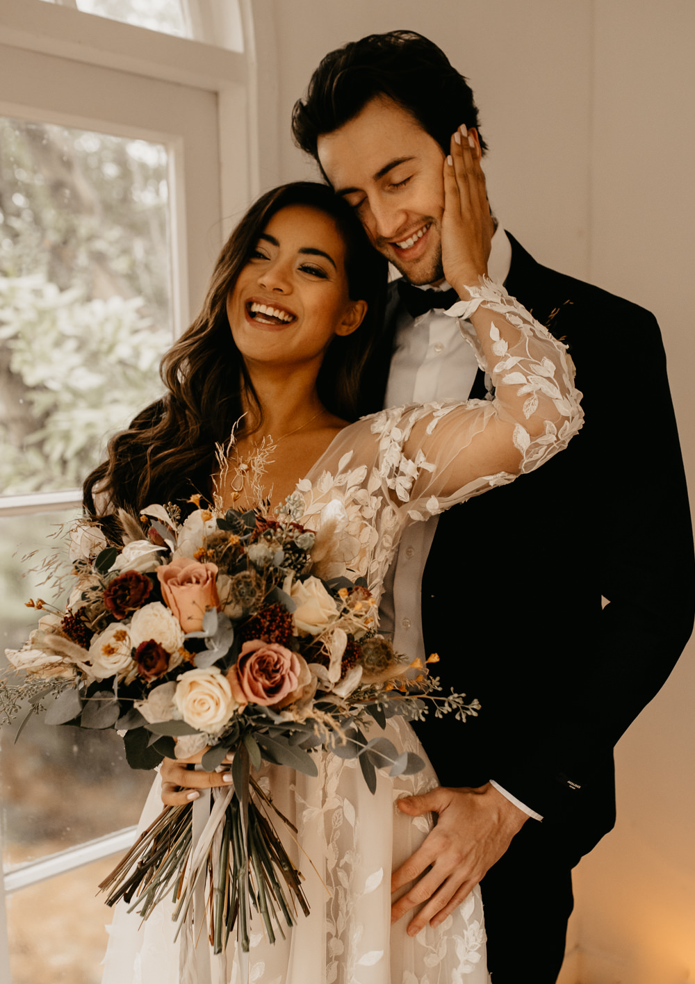  Intimate Christmas Wedding With Celestial Styling