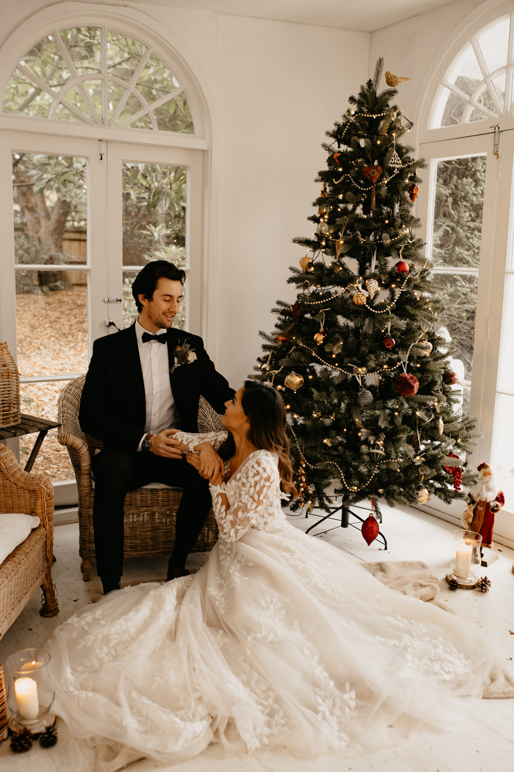 Intimate Christmas Wedding With Celestial Styling