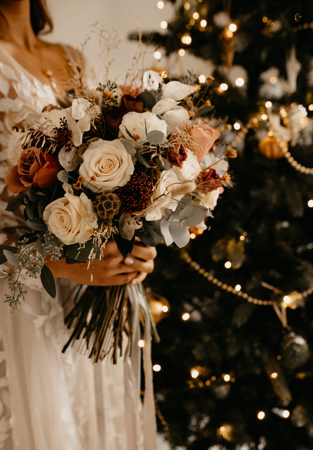  Intimate Christmas Wedding With Celestial Styling