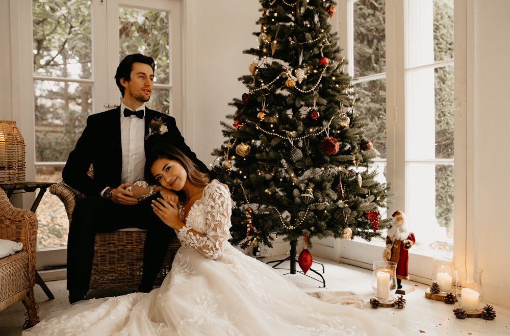  Intimate Christmas Wedding With Celestial Styling