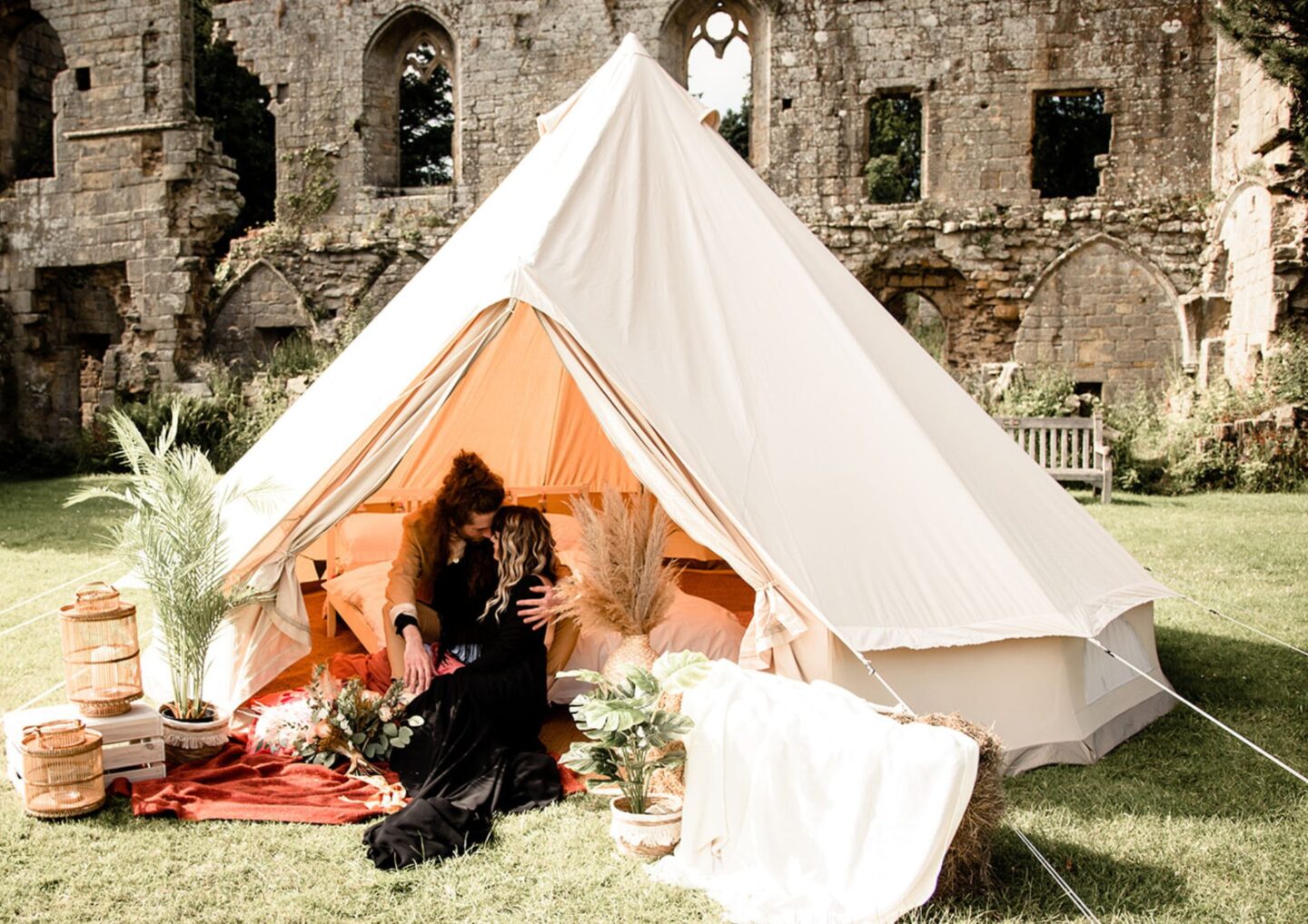 Boho Rock Outdoor Wedding at Jervaulx Abbey Yorkshire