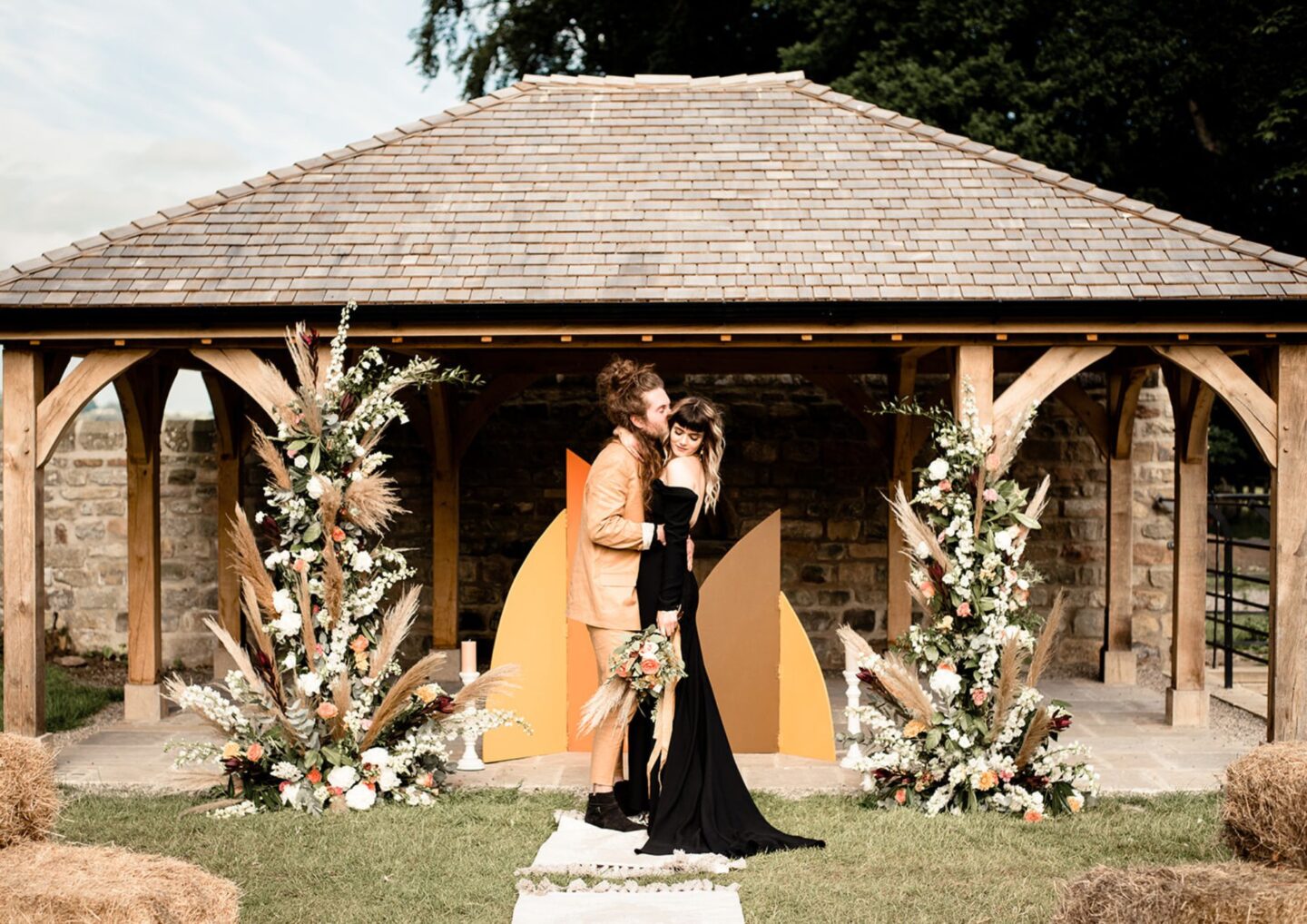 Boho Rock Outdoor Wedding at Jervaulx Abbey Yorkshire 