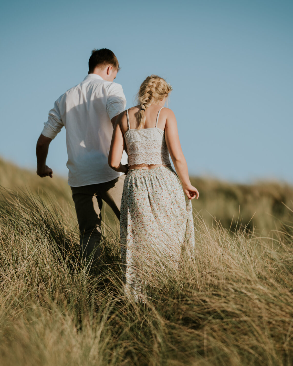 walking hand-in-hand towards their love-filled future